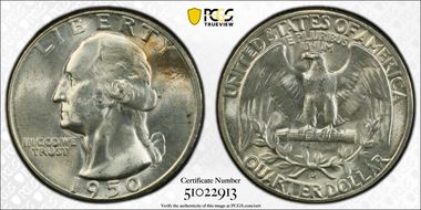 1950-D 25C DDR FS-801 MS65