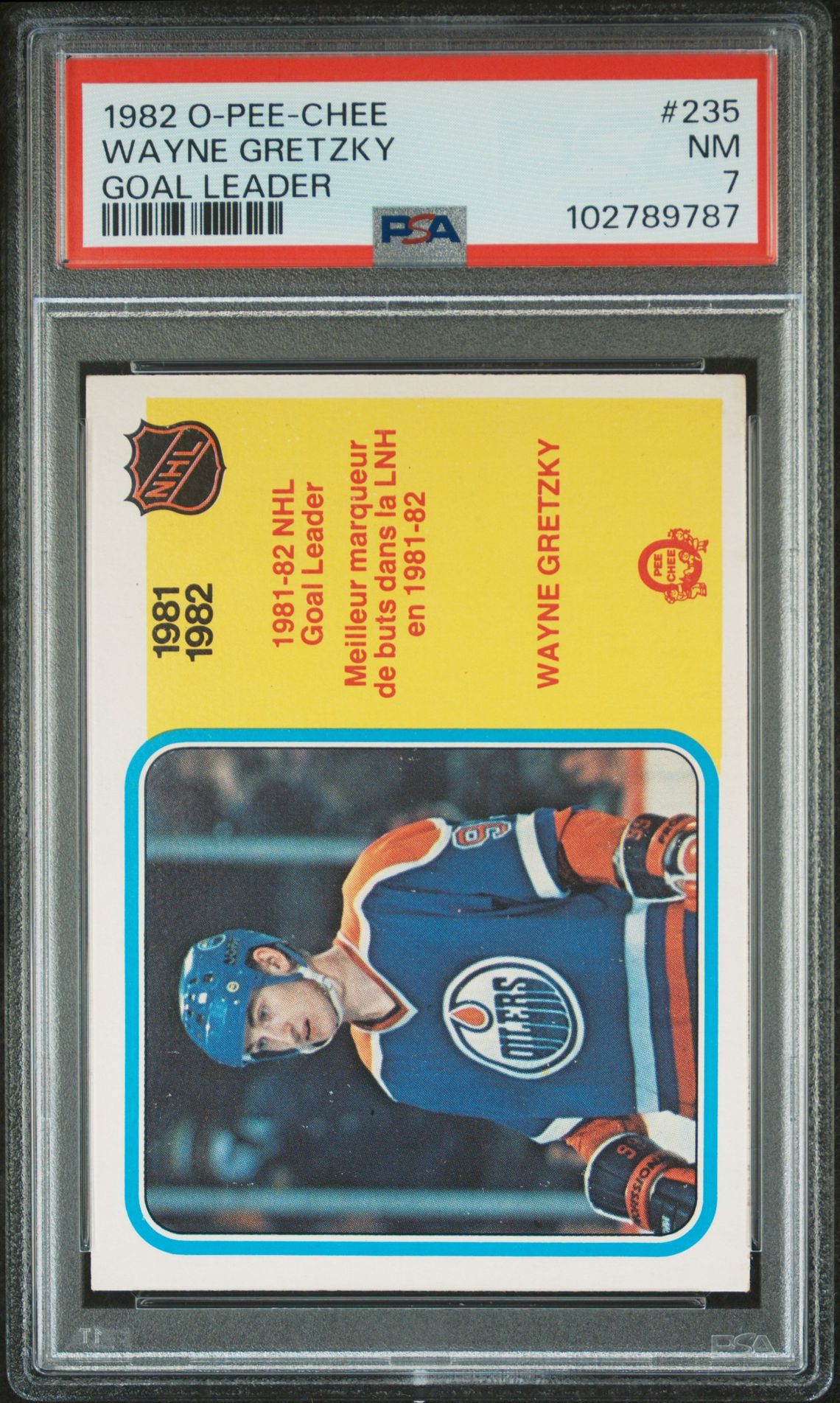 1982 O-Pee-Chee O-PEE-CHEE GOAL LEADER #235 Wayne Gretzky front