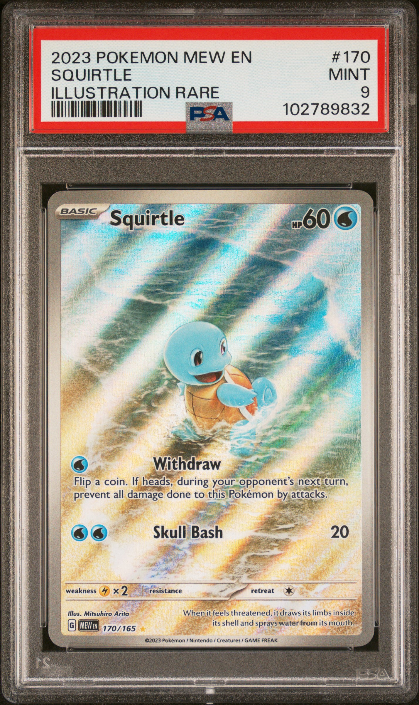 2023 Pokemon Mew En-151 Squirtle #170 (Illustration Rare) Mint 9 front