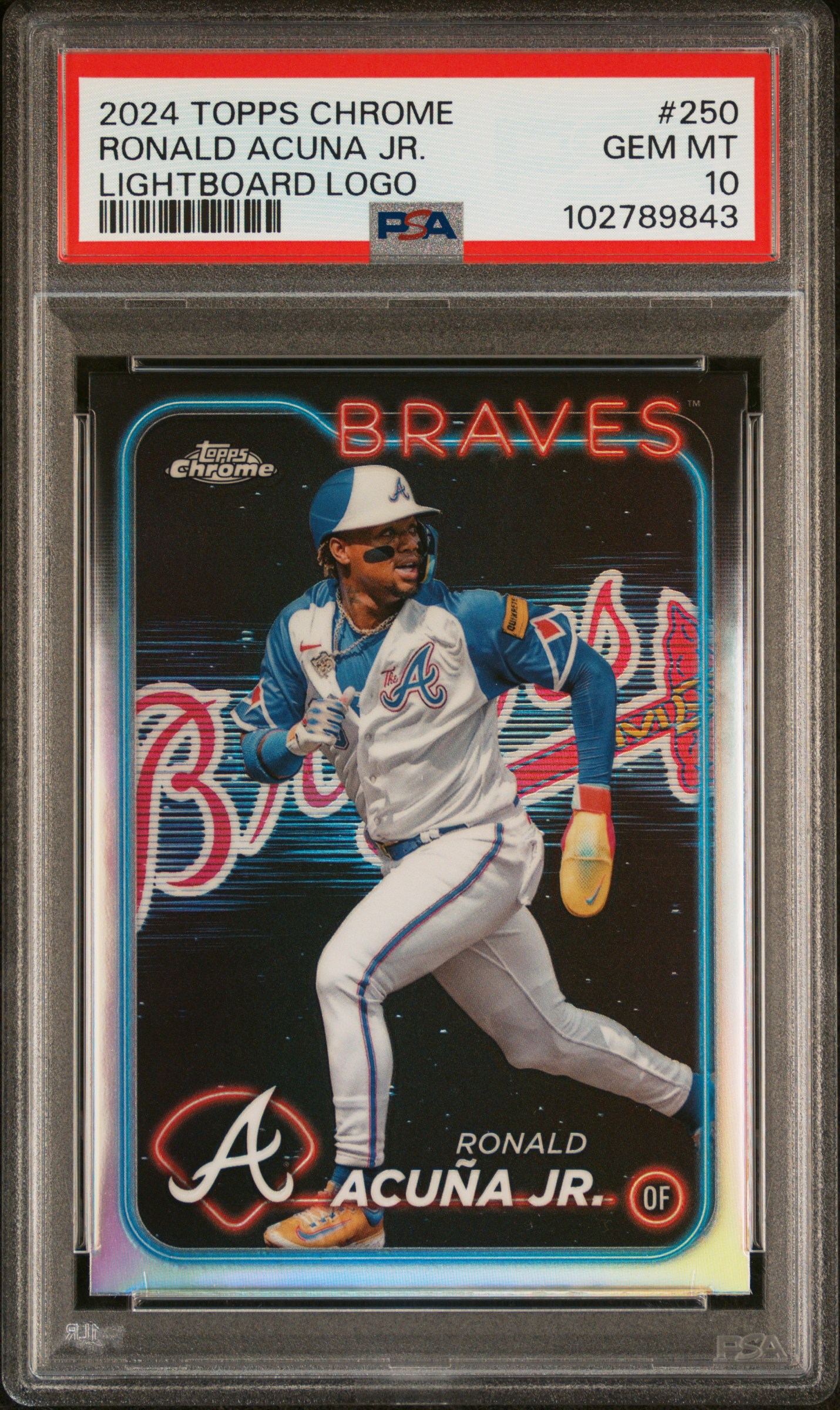 2024 Topps Chrome Ronald Acuna Jr. #250 (Lightboard Logo) Gem Mt 10 front