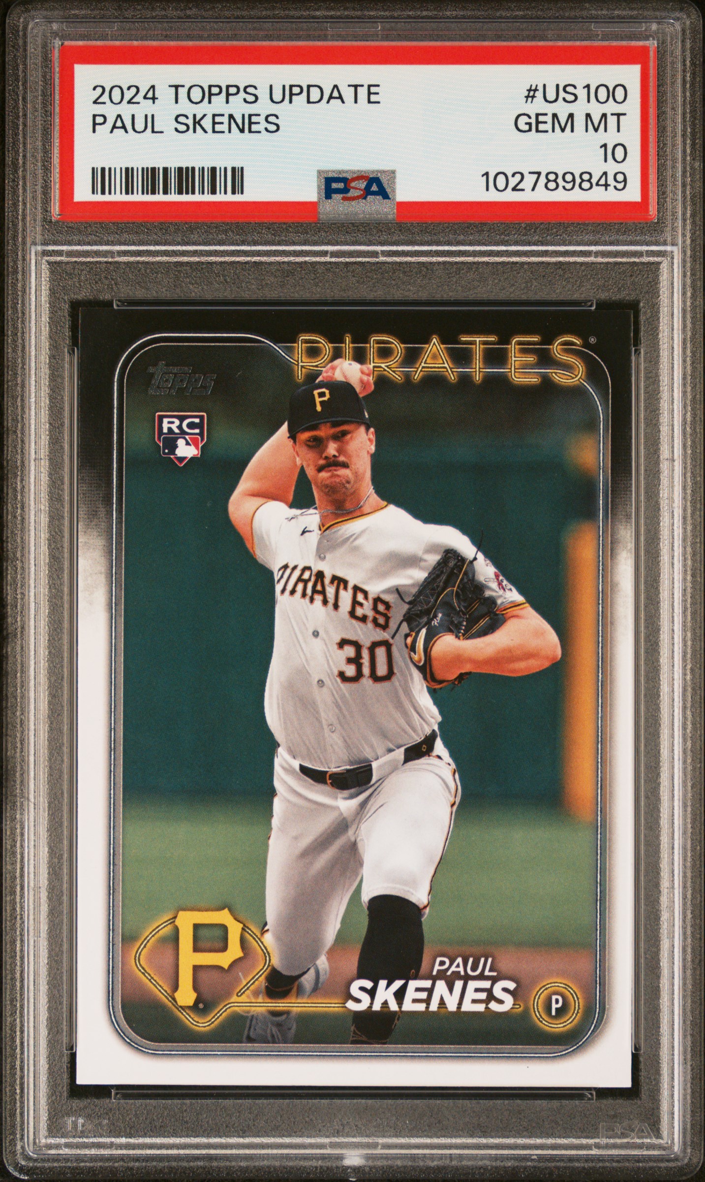 2024 Topps Update Paul Skenes #Us100 Gem Mt 10 front