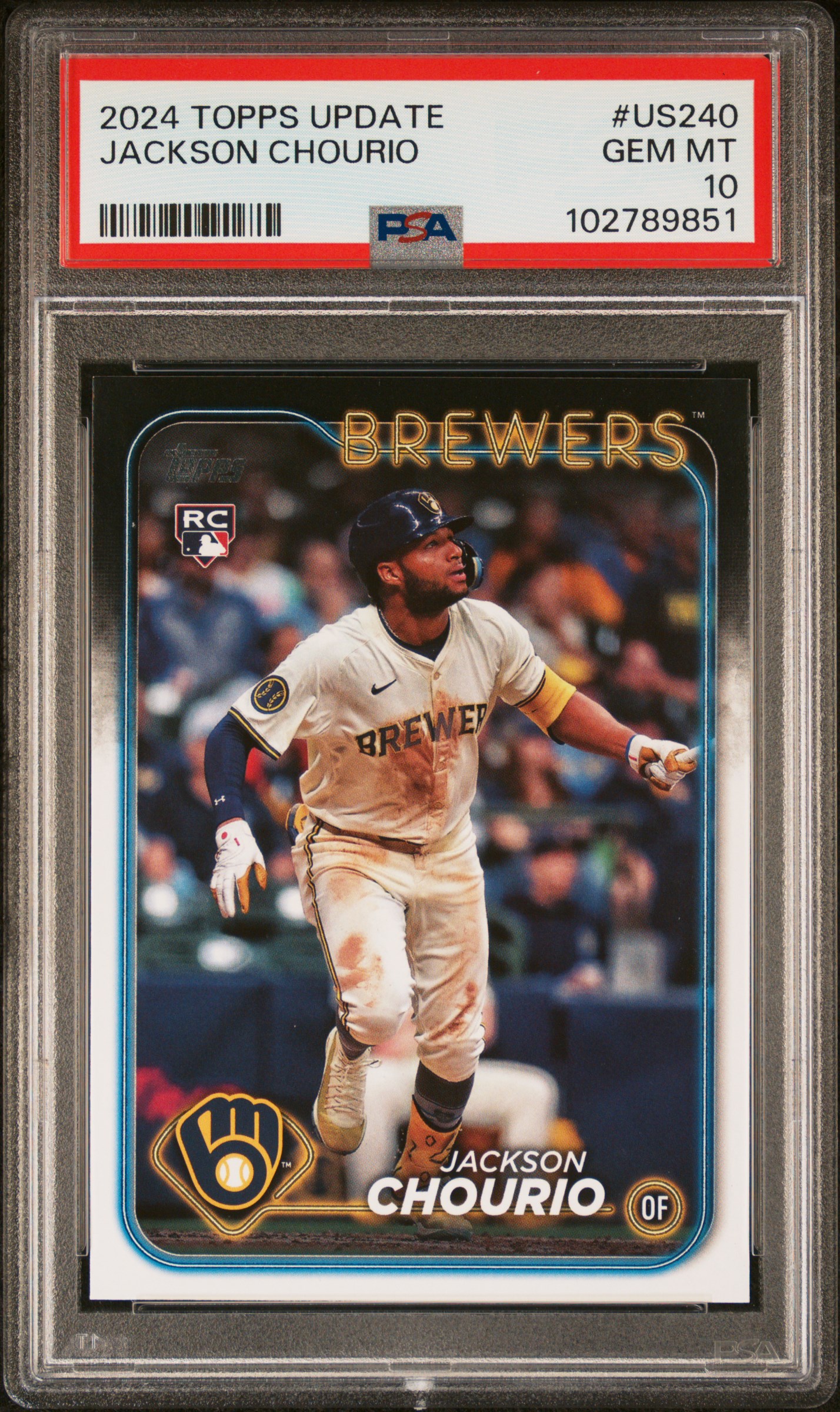 2024 Topps Update Jackson Chourio #Us240 Gem Mt 10 front