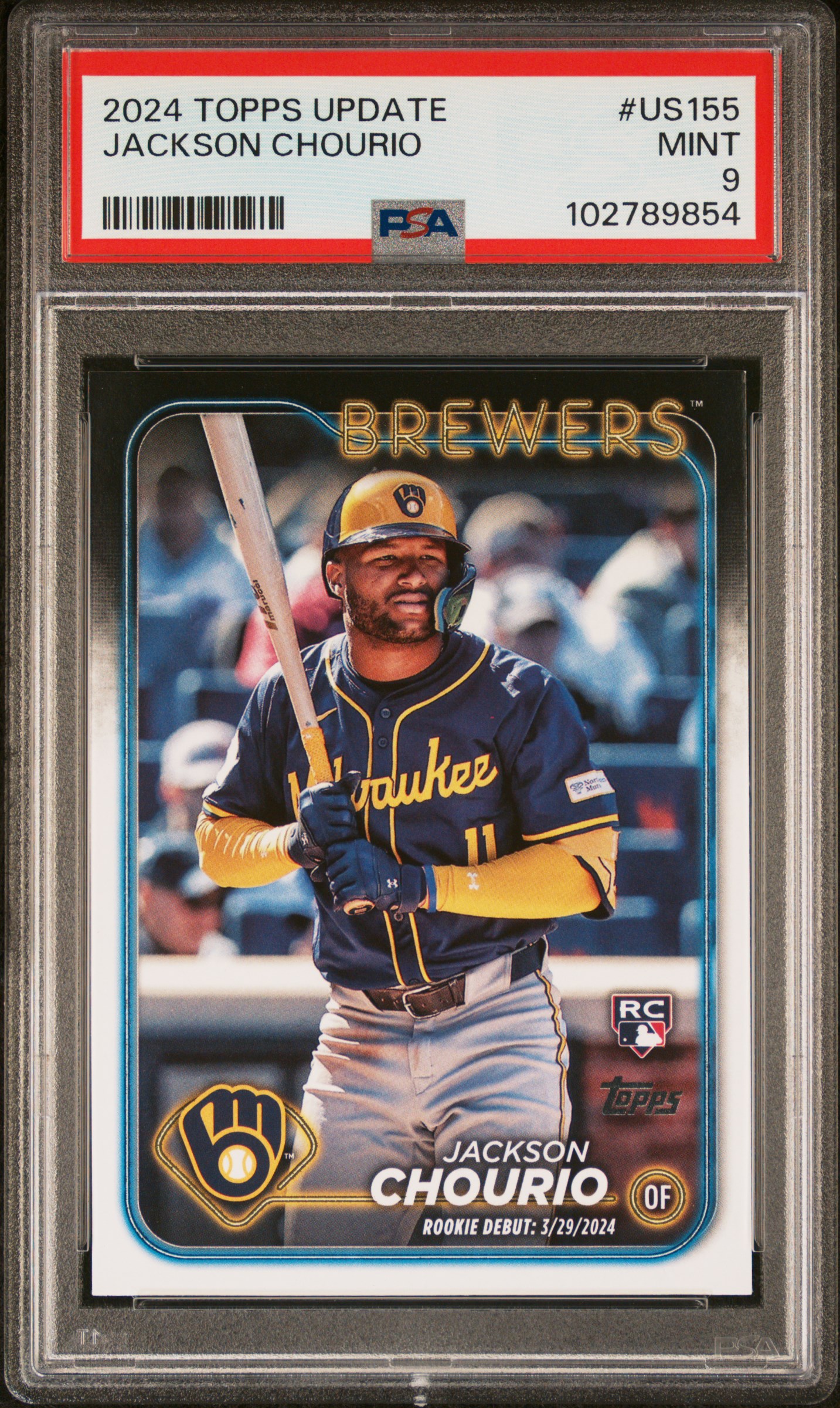 2024 Topps Update Jackson Chourio #Us155 Mint 9 front