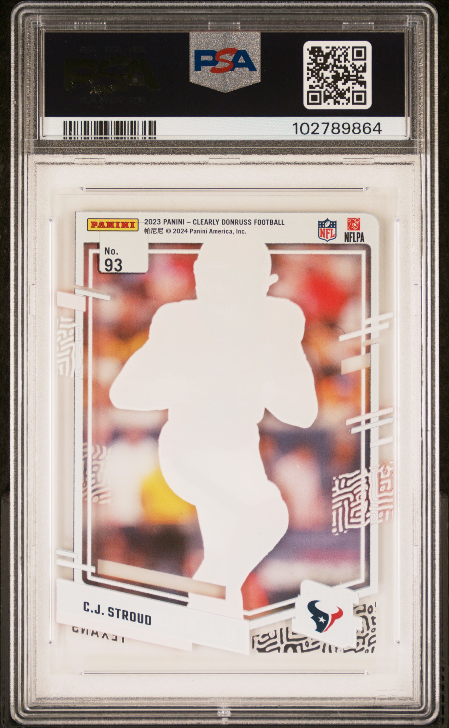 2023 Panini Clearly Donruss Cj Stroud #93 Mint 9 back