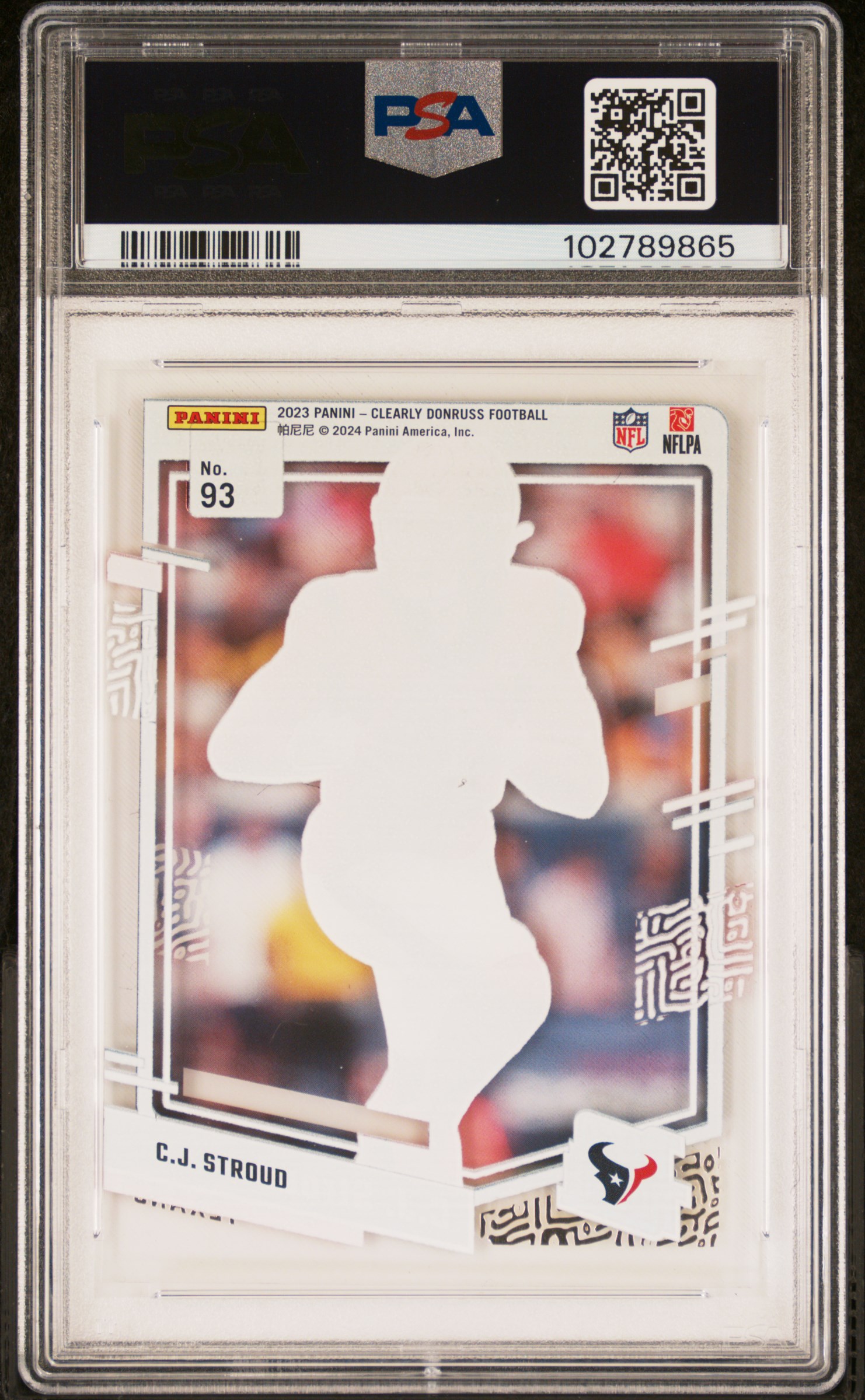 2023 Panini Clearly Donruss Cj Stroud #93 Mint 9 back