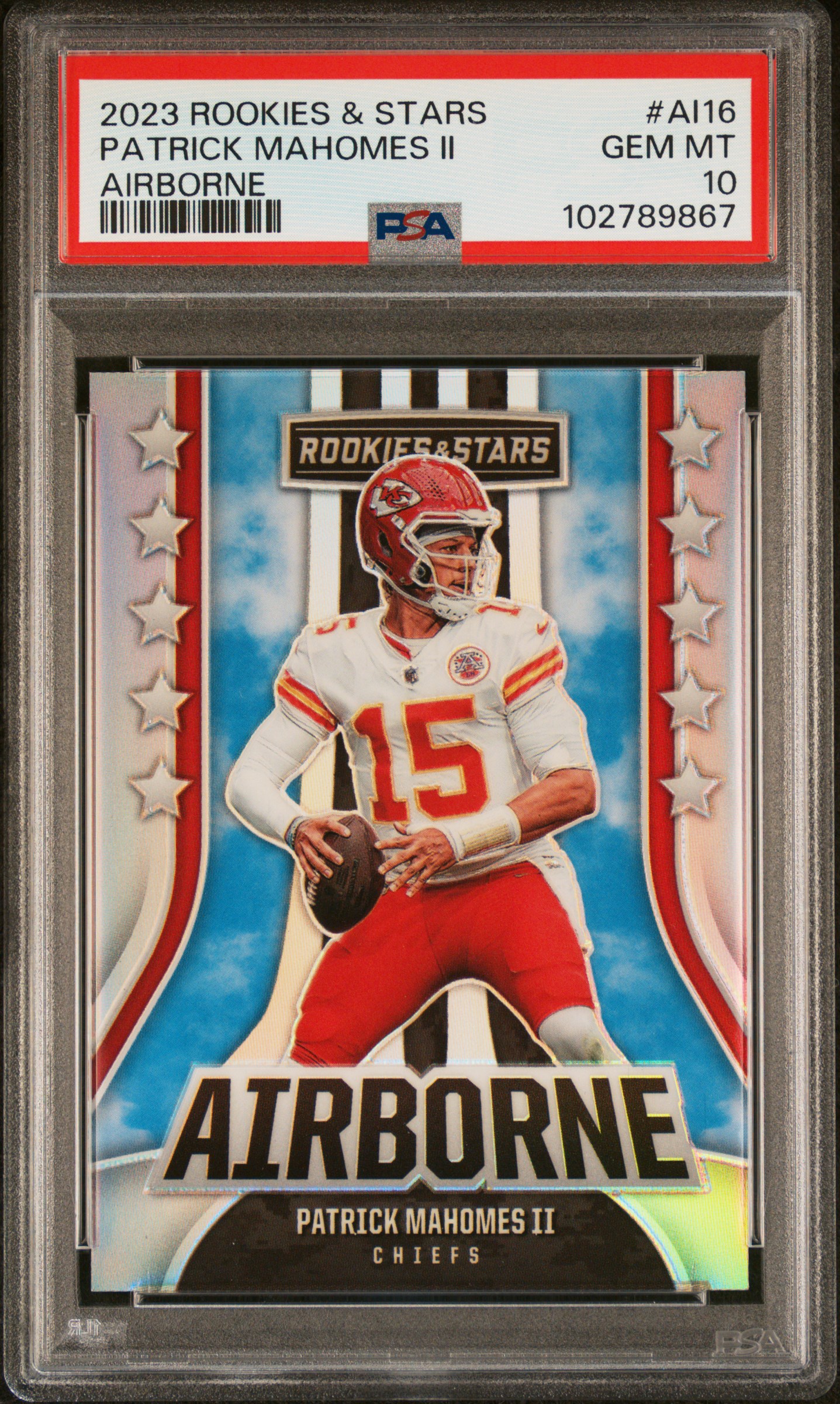 2023 Panini Rookies & Stars Airborne Patrick Mahomes Ii #Ai16 Gem Mt 10 front