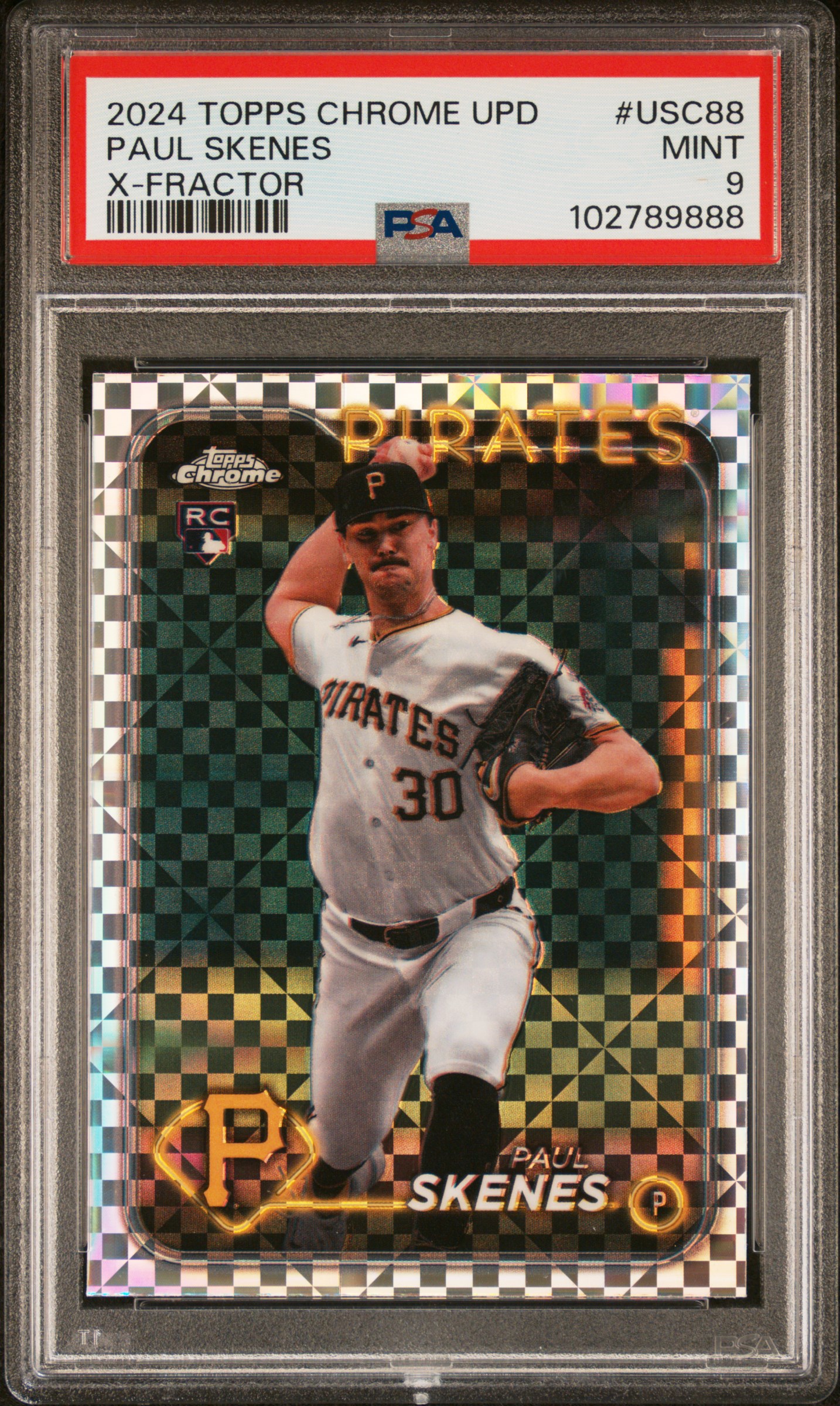 2024 Topps Chrome Update Paul Skenes #Usc88 (X-Fractor) Mint 9 front