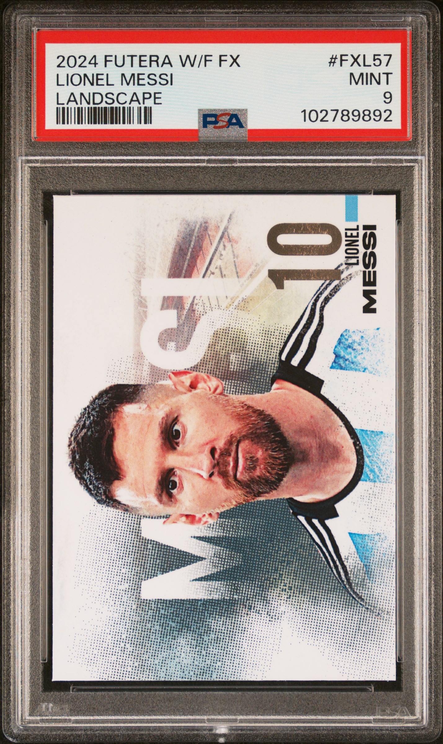 2024 Futera World Football Fx Landscape Lionel Messi #Fxl57 Mint 9 front