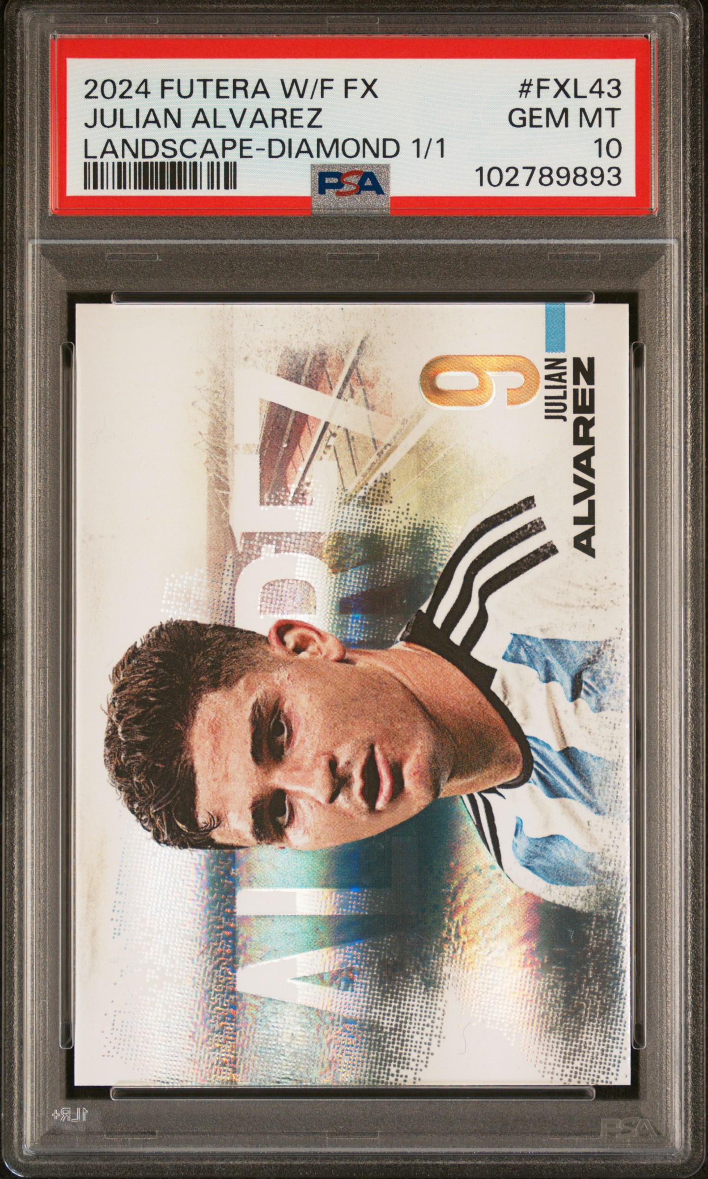 2024 Futera World Football Fx Landscape Julian Alvarez #Fxl43 (Landscape-Diamond 1/1) Gem Mt 10 front