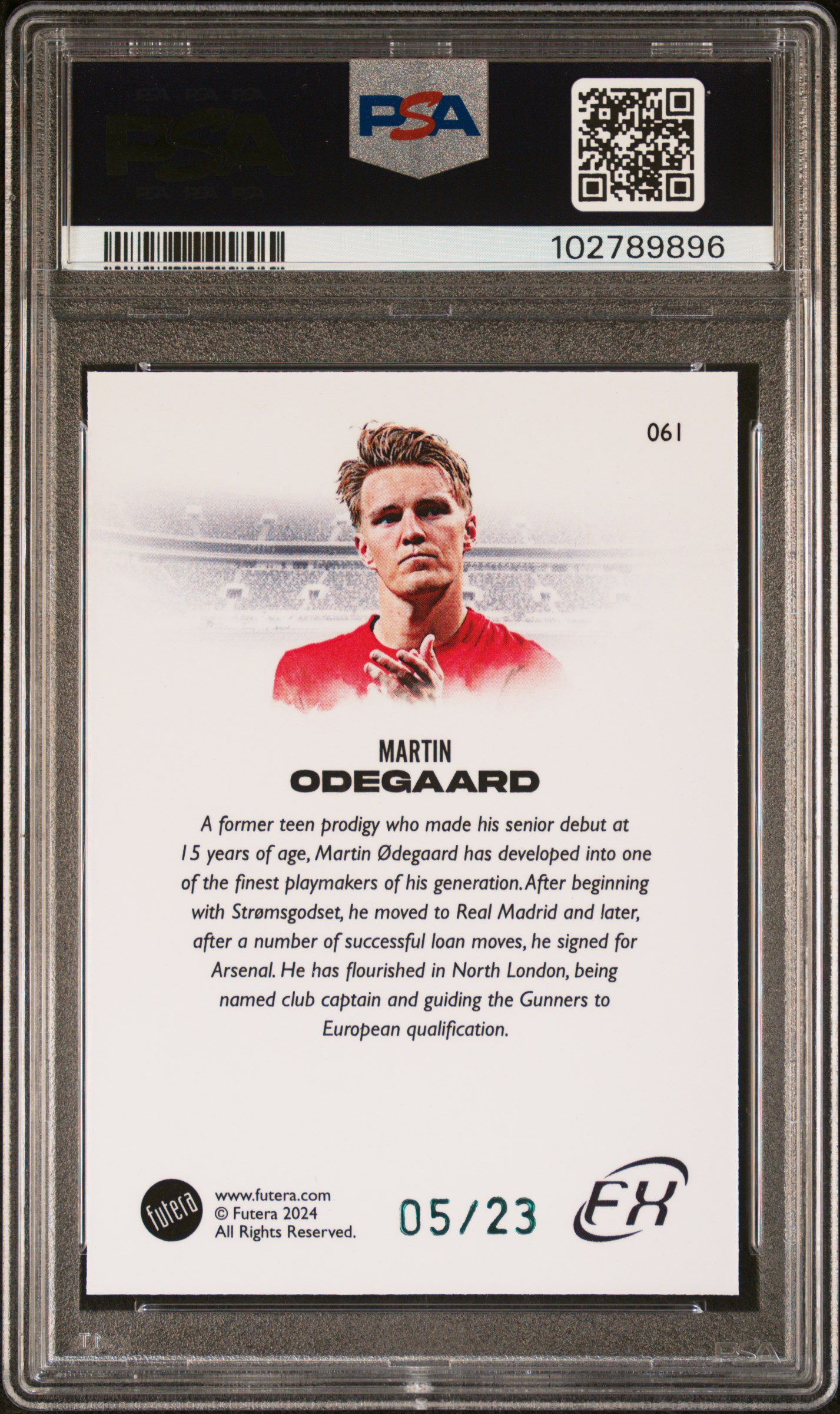 2024 Futera World Football Fx Martin Odegaard #61 (Green) Mint 9 back