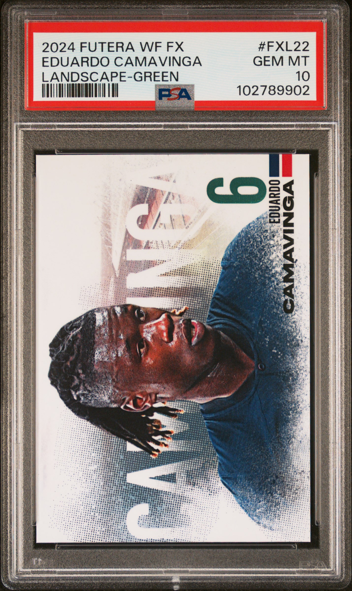2024 Futera World Football Fx Landscape Eduardo Camavinga #Fxl22 (Landscape-Green) Gem Mt 10 front