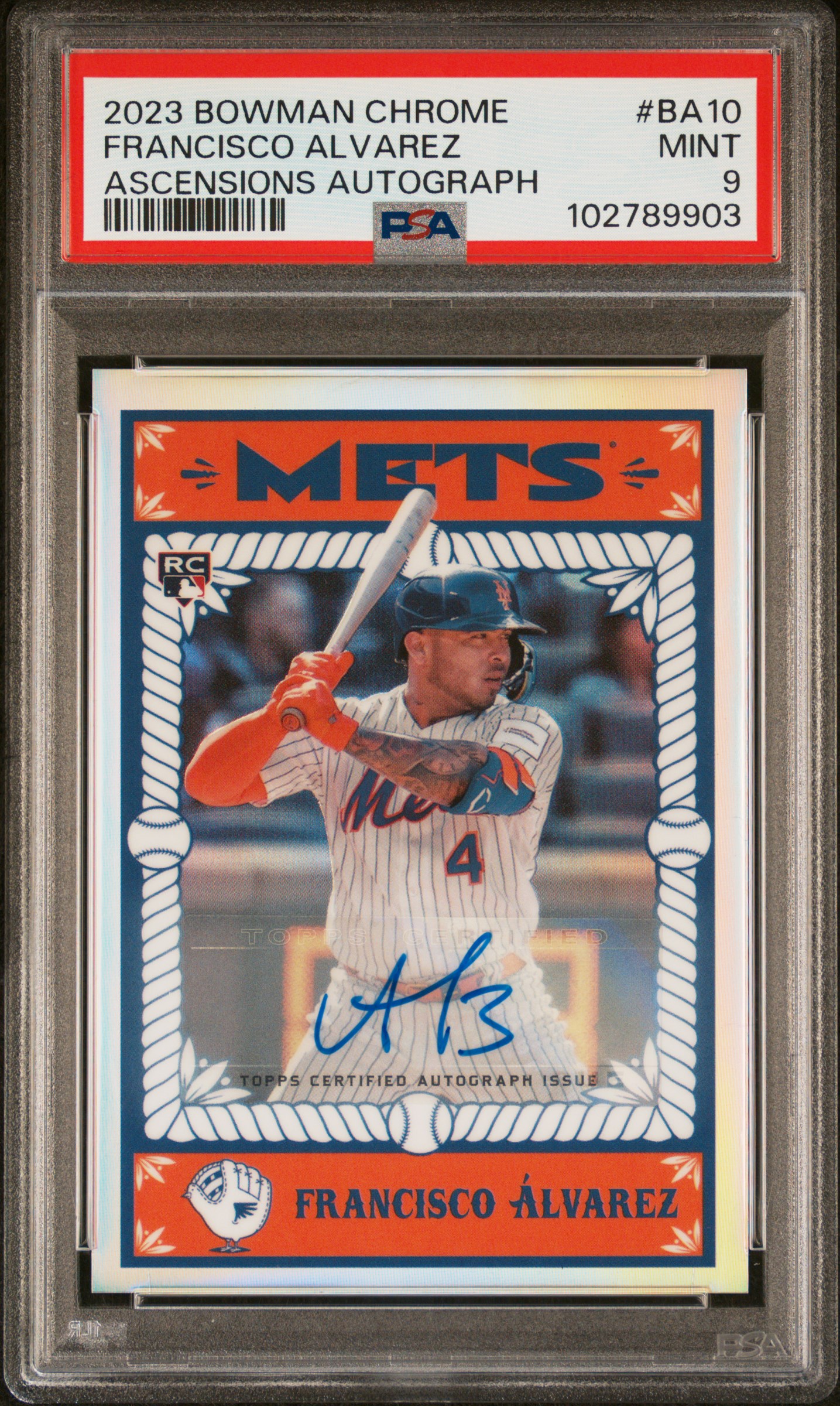 2023 Bowman Chrome Bowman Ascensions Autograph Francisco Alvarez #Ba10 Mint 9 front