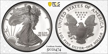 1995-W $1 Silver Eagle PR70DCAM
