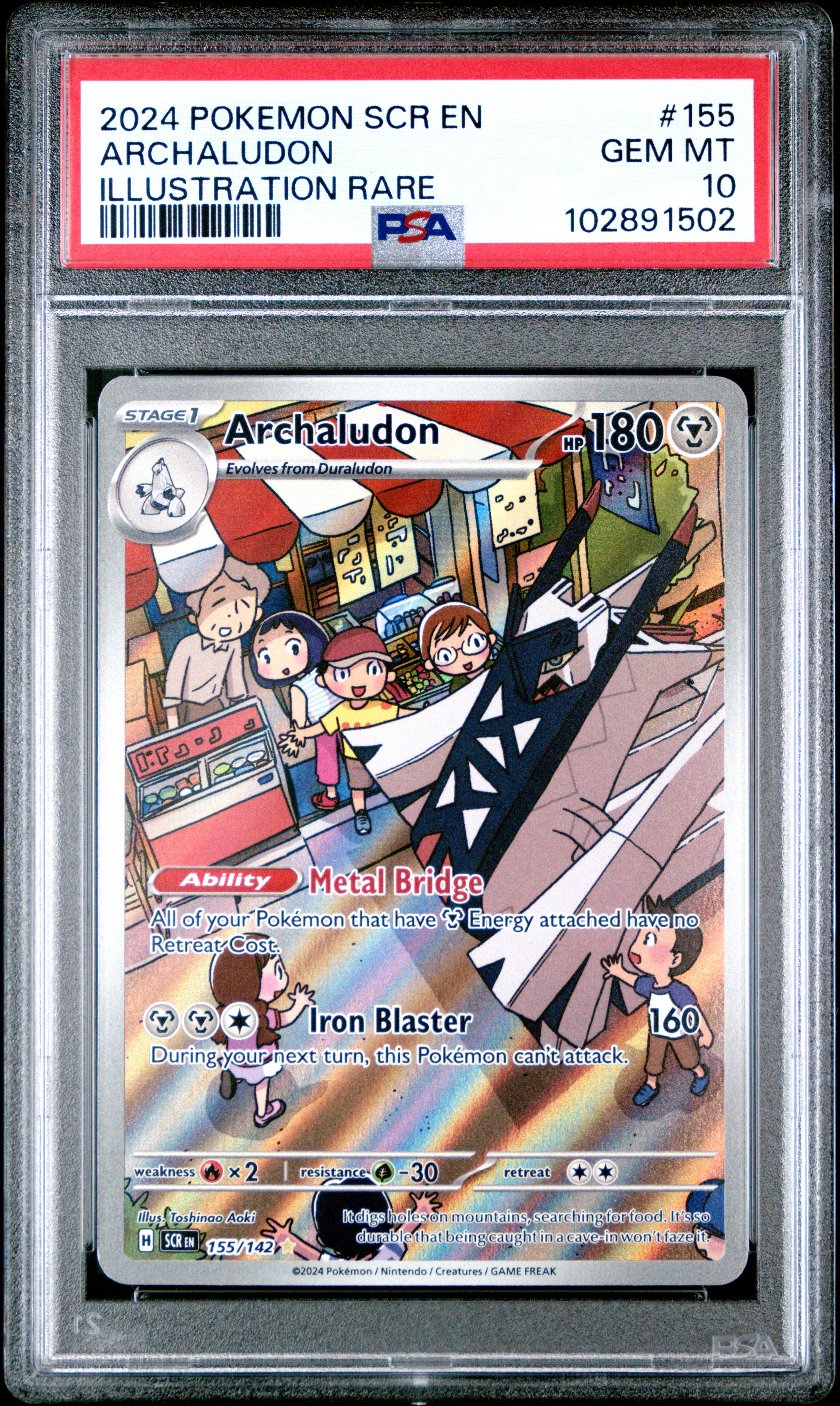 2024 #155 Archaludon PSA 10 Scr EN-Stellar Crown Pokemon