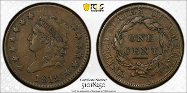 1812 1C S-288, Large Date VF35BN