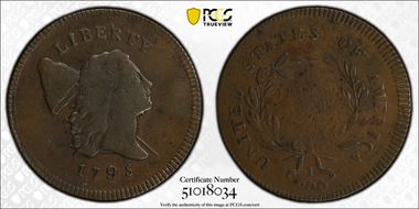 1795 1/2C Plain Edge, Punctuated Date VF35BN
