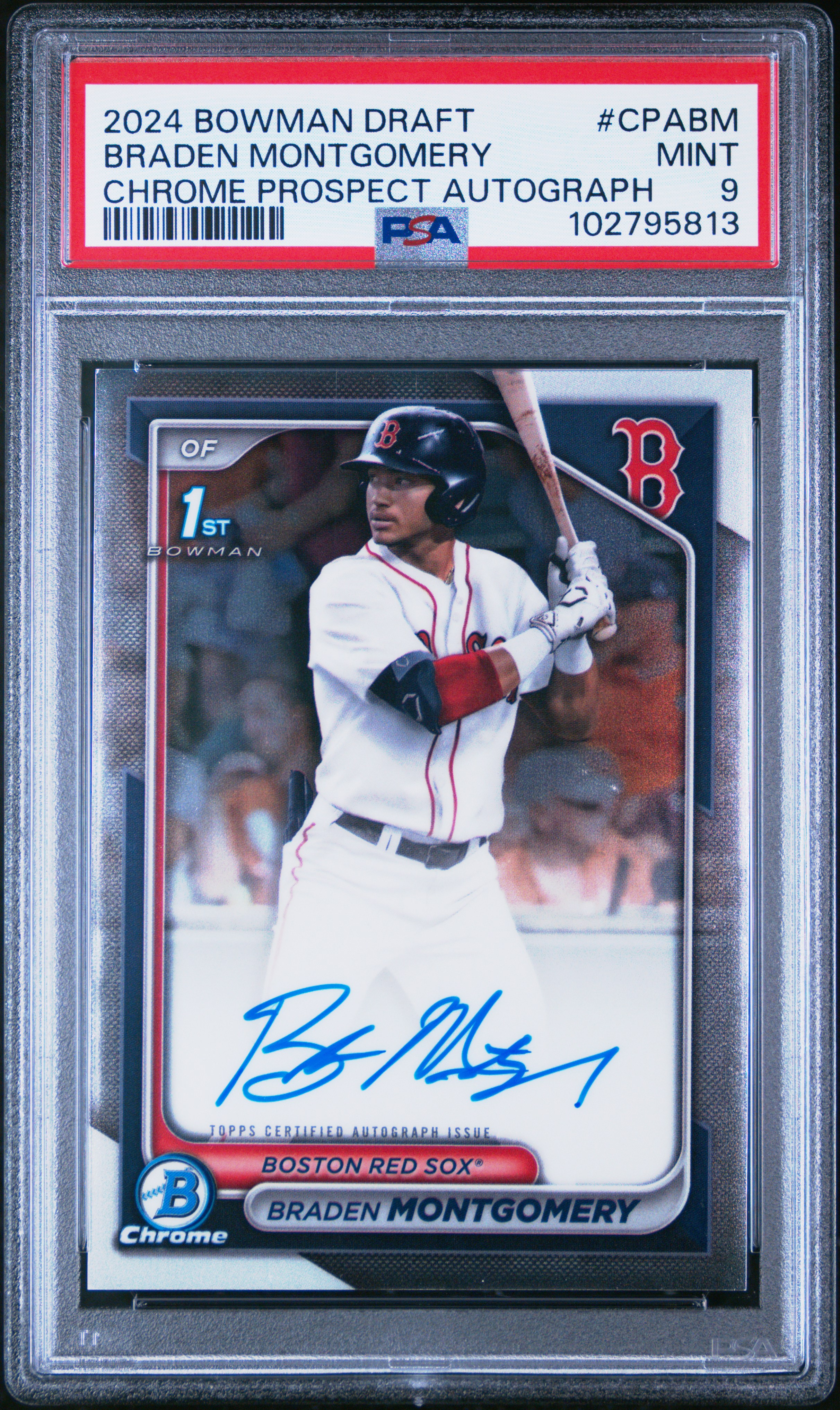2024 Bowman Draft Chrome Prospect Autographs Braden Montgomery #Cpabm Mint 9 back
