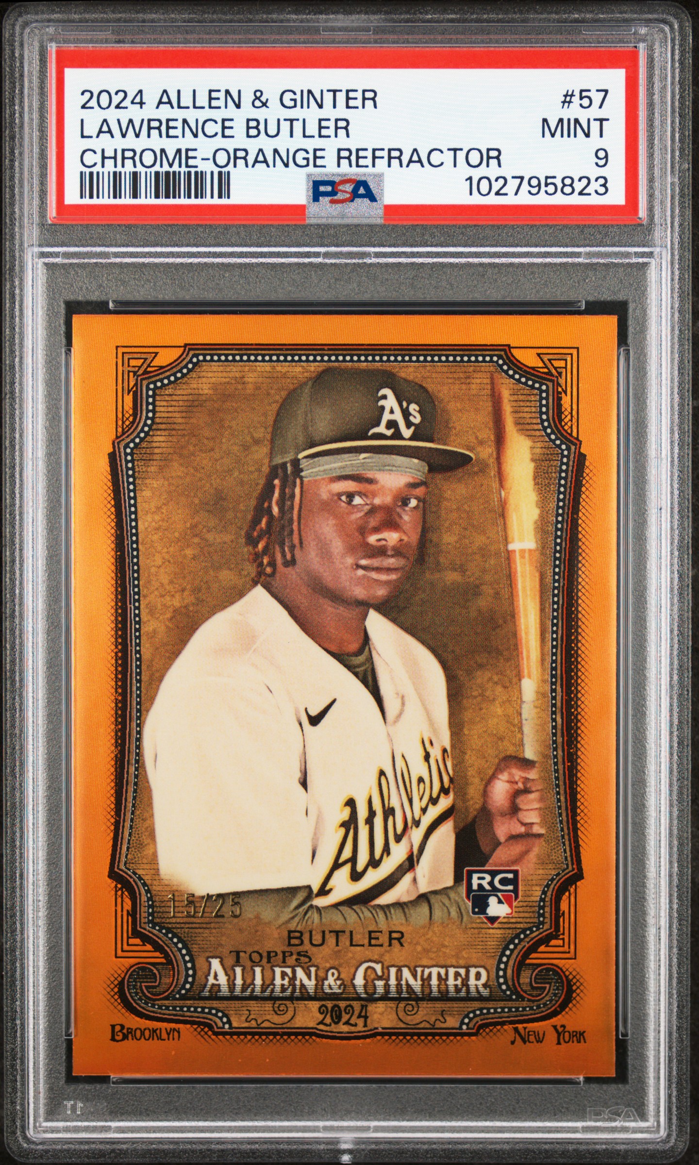 2024 Topps Allen & Ginter Lawrence Butler #57 (Chrome-Orange Refractor) Mint 9 back