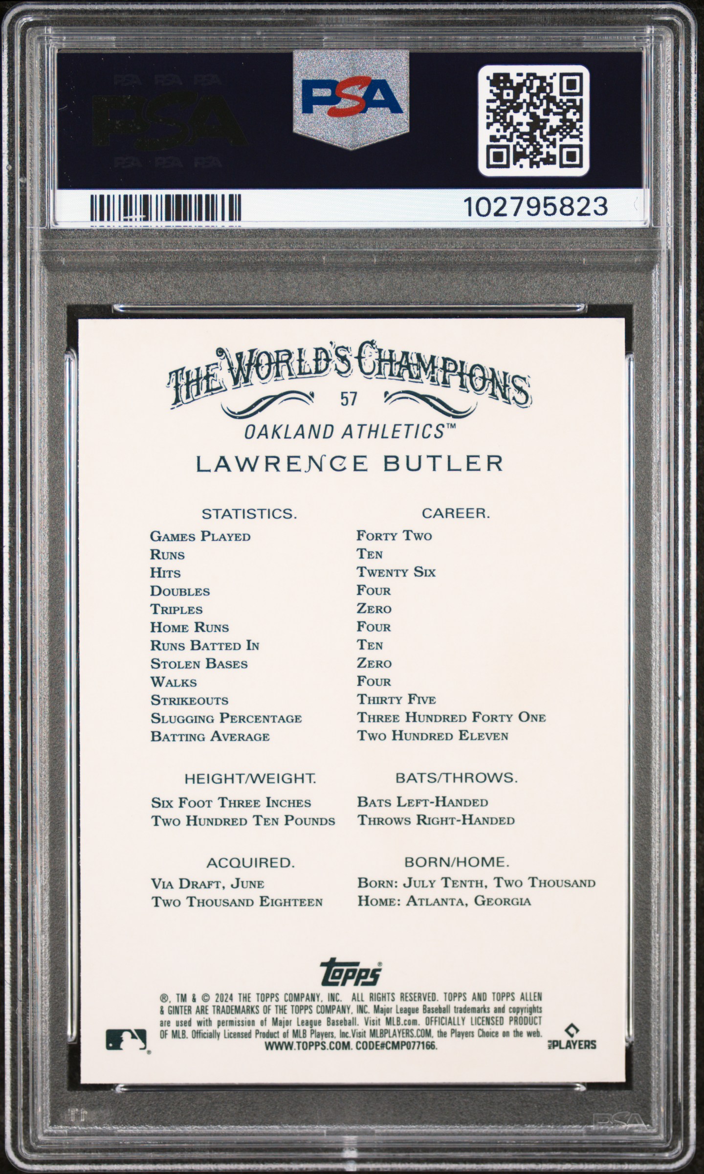 2024 Topps Allen & Ginter Lawrence Butler #57 (Chrome-Orange Refractor) Mint 9 front