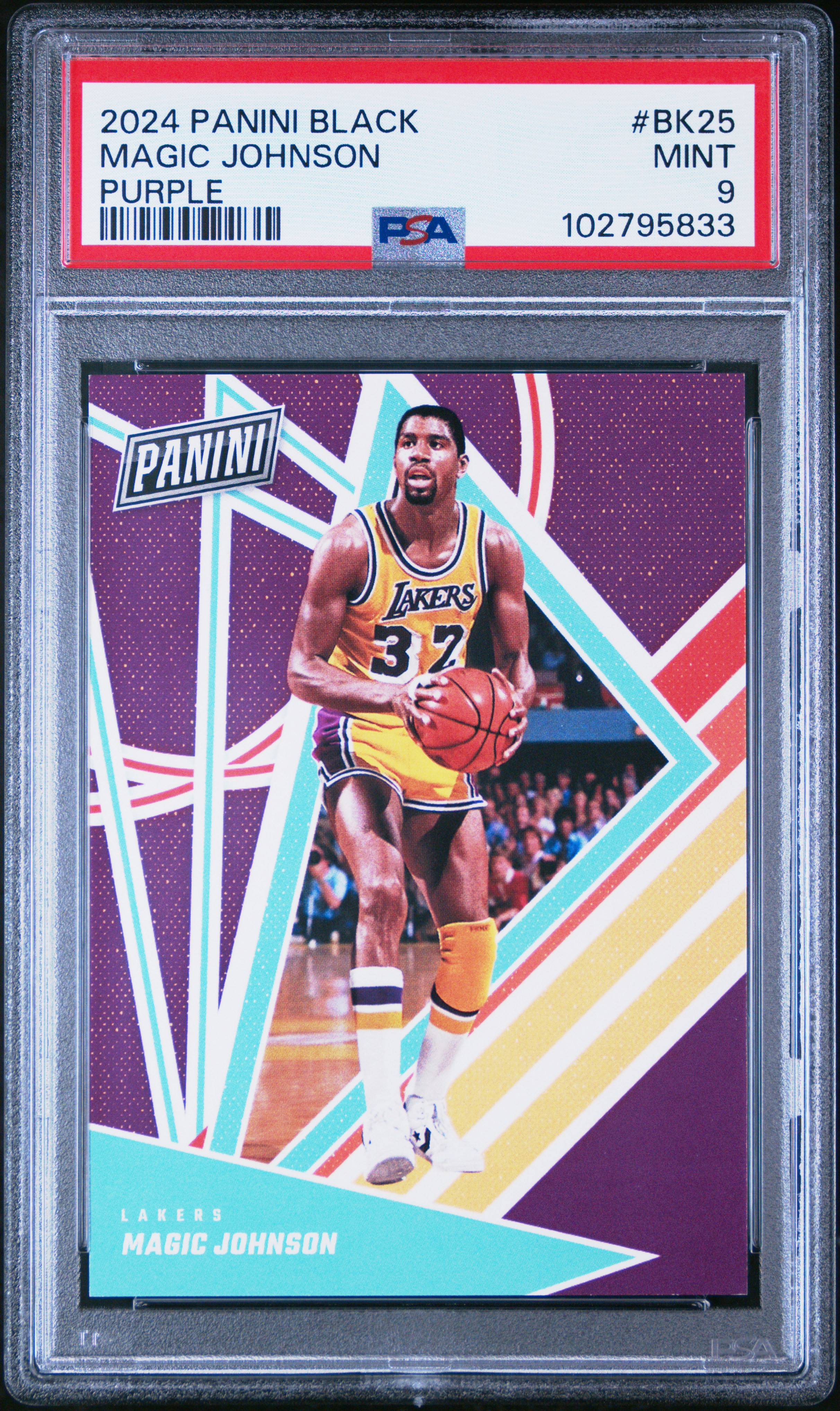 2024 Panini Black Friday Basketball Magic Johnson #Bk25 (Purple) Mint 9 back