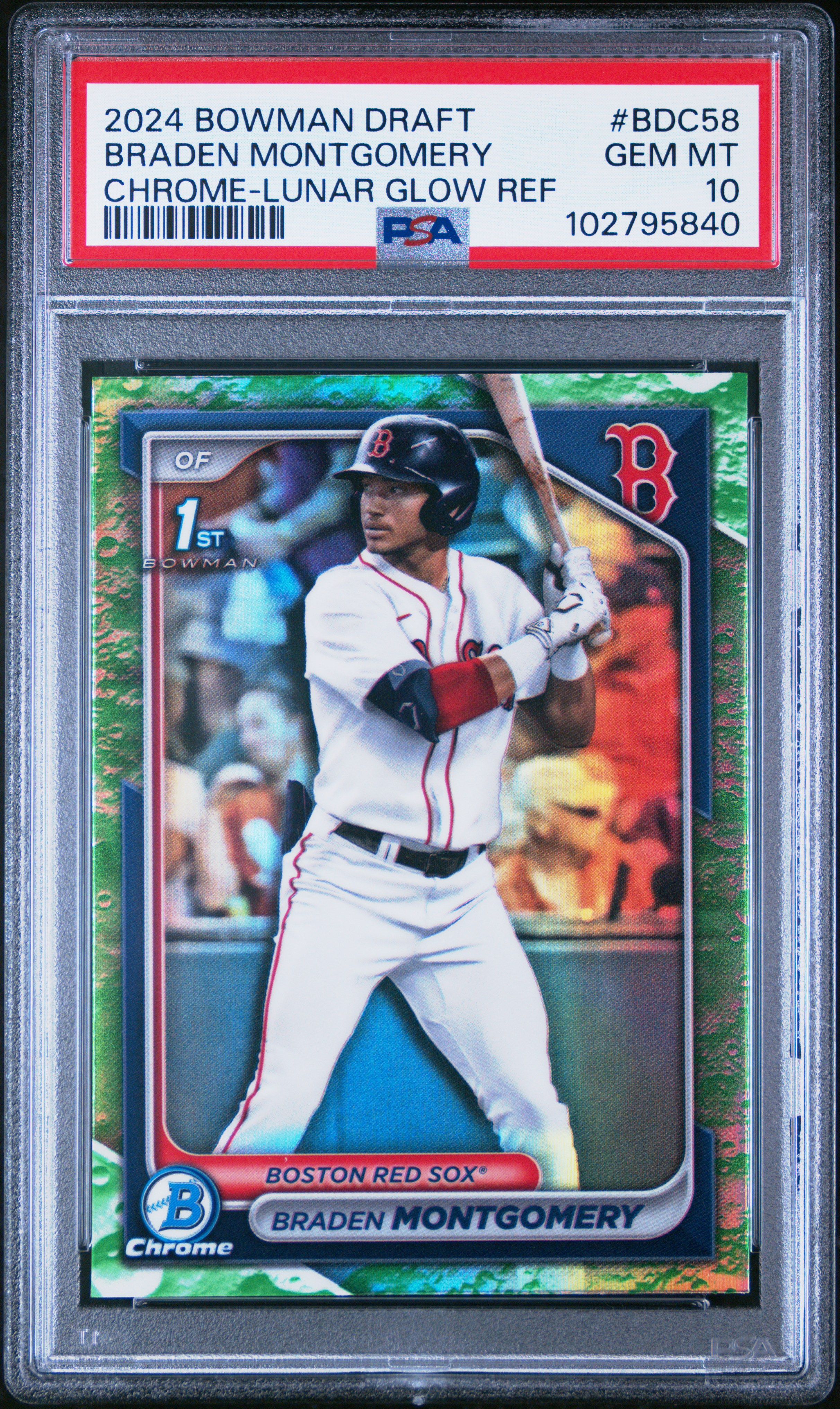 2024 Bowman Draft Braden Montgomery #Bdc58 (Chrome-Lunar Glow Ref) Gem Mt 10 back