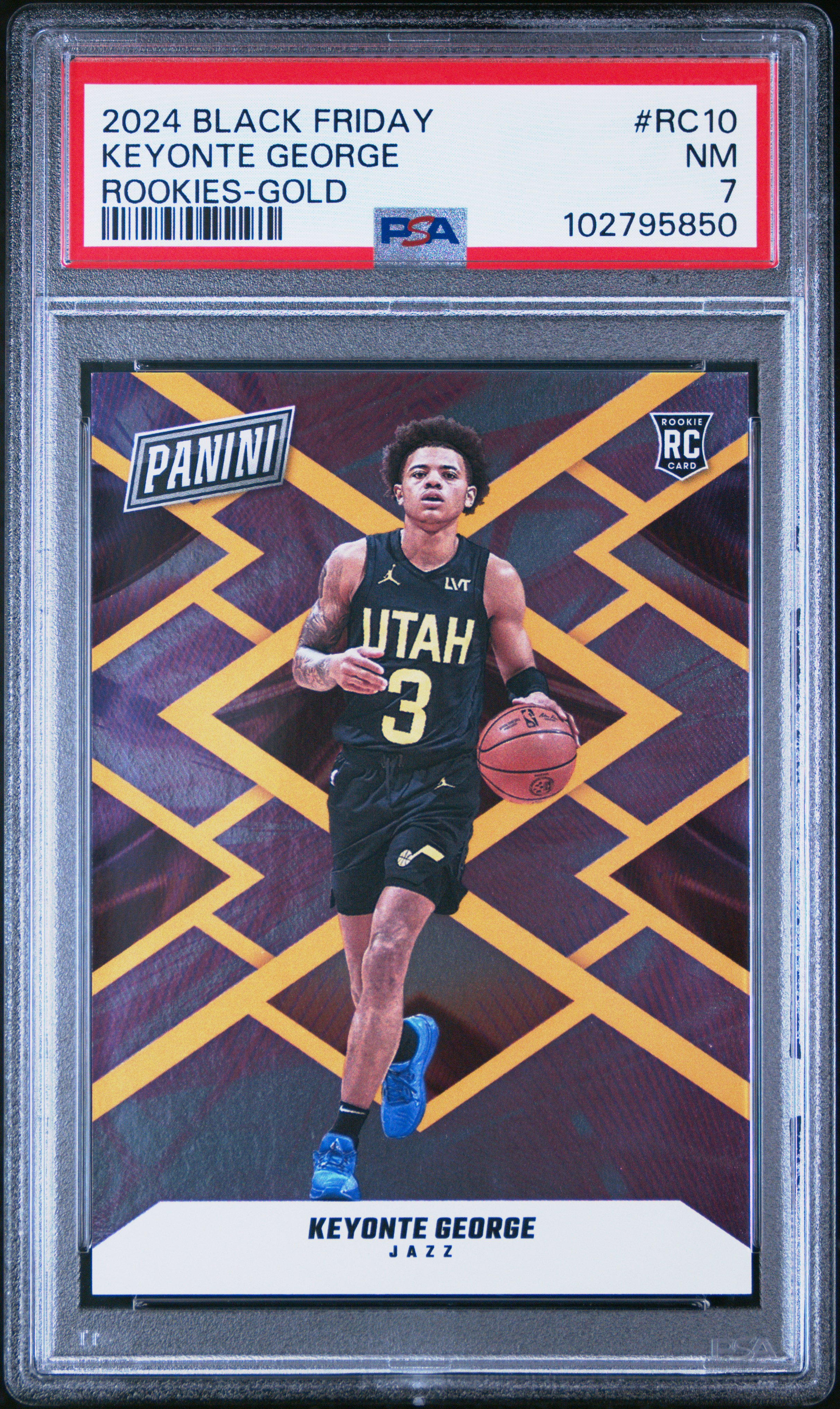 2024 Panini Black Friday Rookies Keyonte George #Rc10 (Rookies-Gold) Nm 7 back