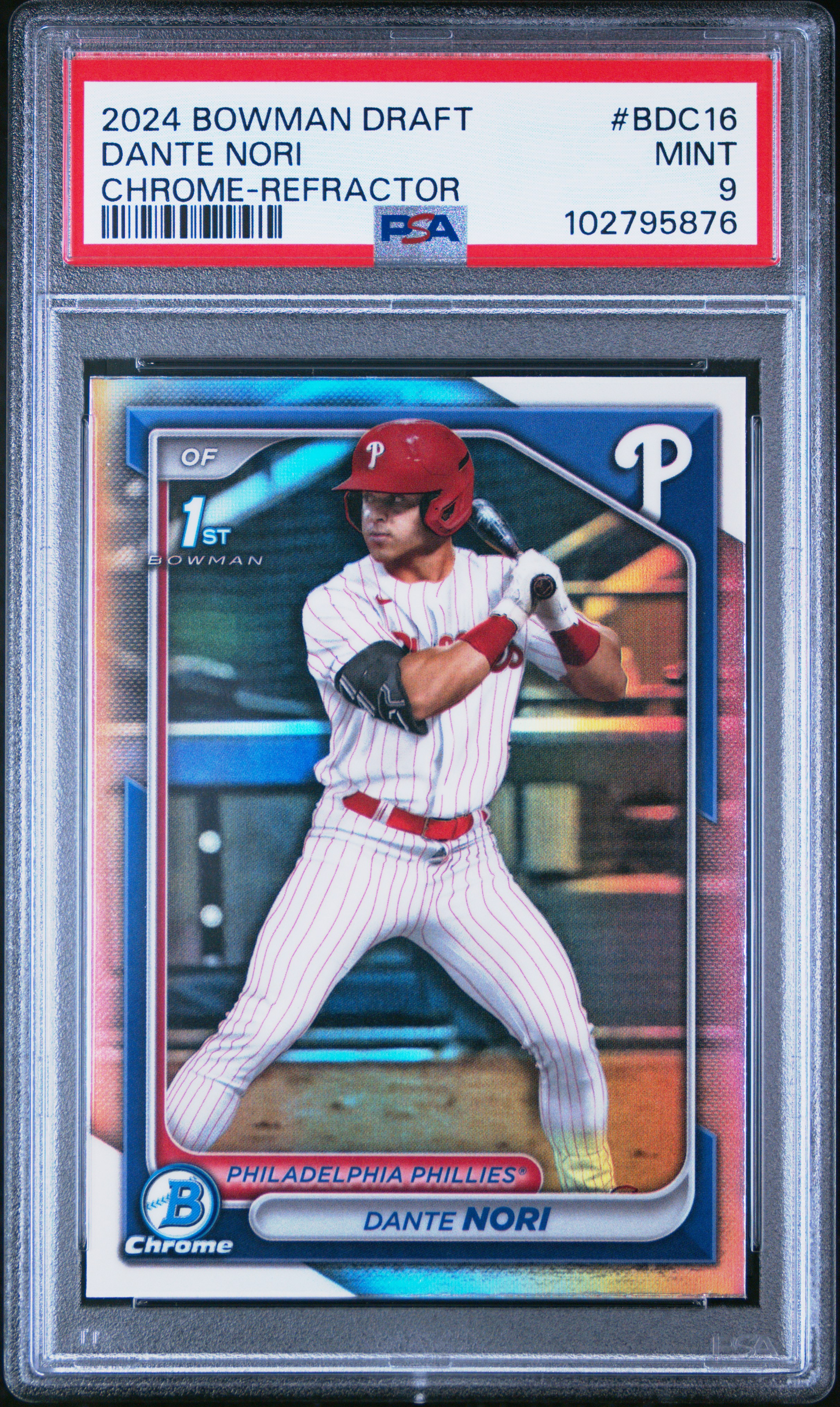 2024 Bowman Draft Dante Nori #Bdc16 (Chrome-Refractor) Mint 9 back