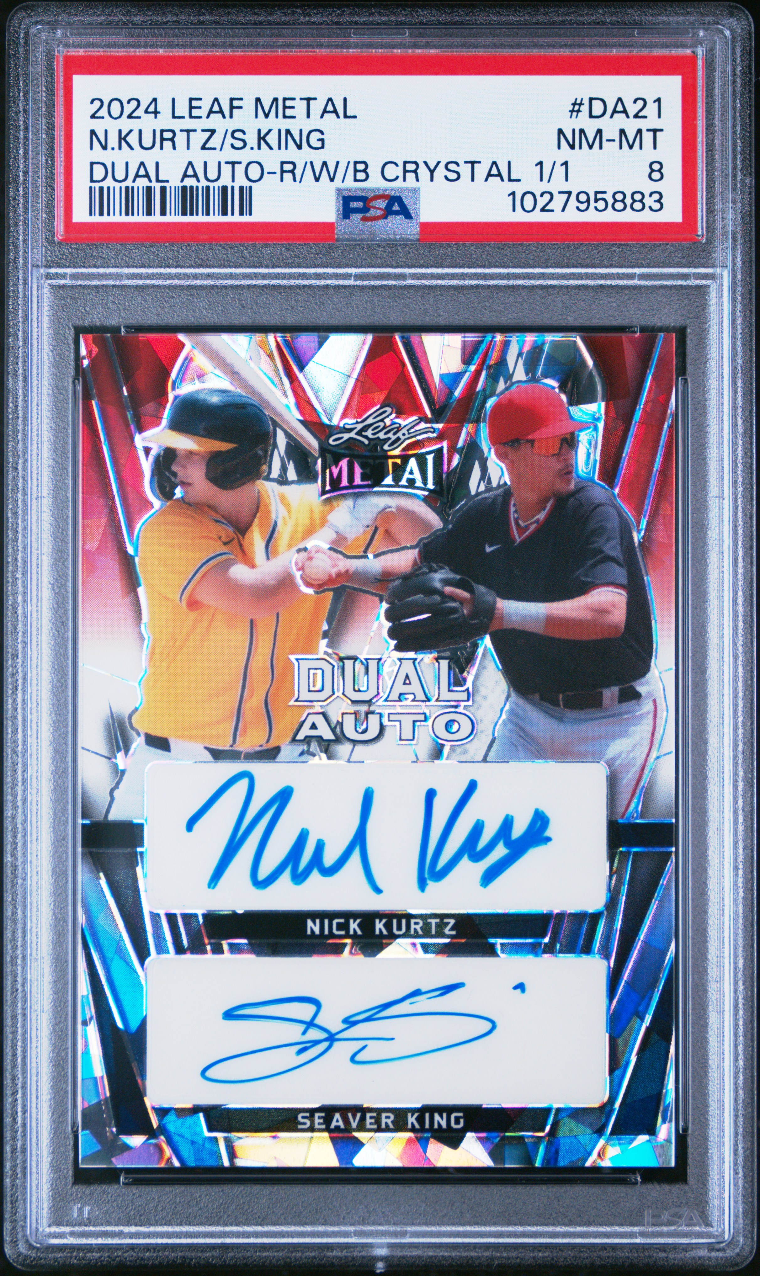 2024 Leaf Metal Dual Autographs N. Kurtz / S. King #Da21 (Dual Auto-R / W/B Crystal 1 / 1) Nm-Mt 8 back