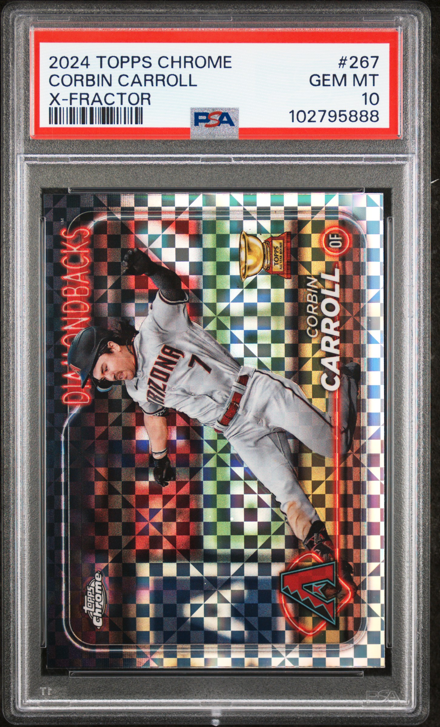 2024 Topps Chrome Corbin Carroll #267 (X-Fractor) Gem Mt 10 back