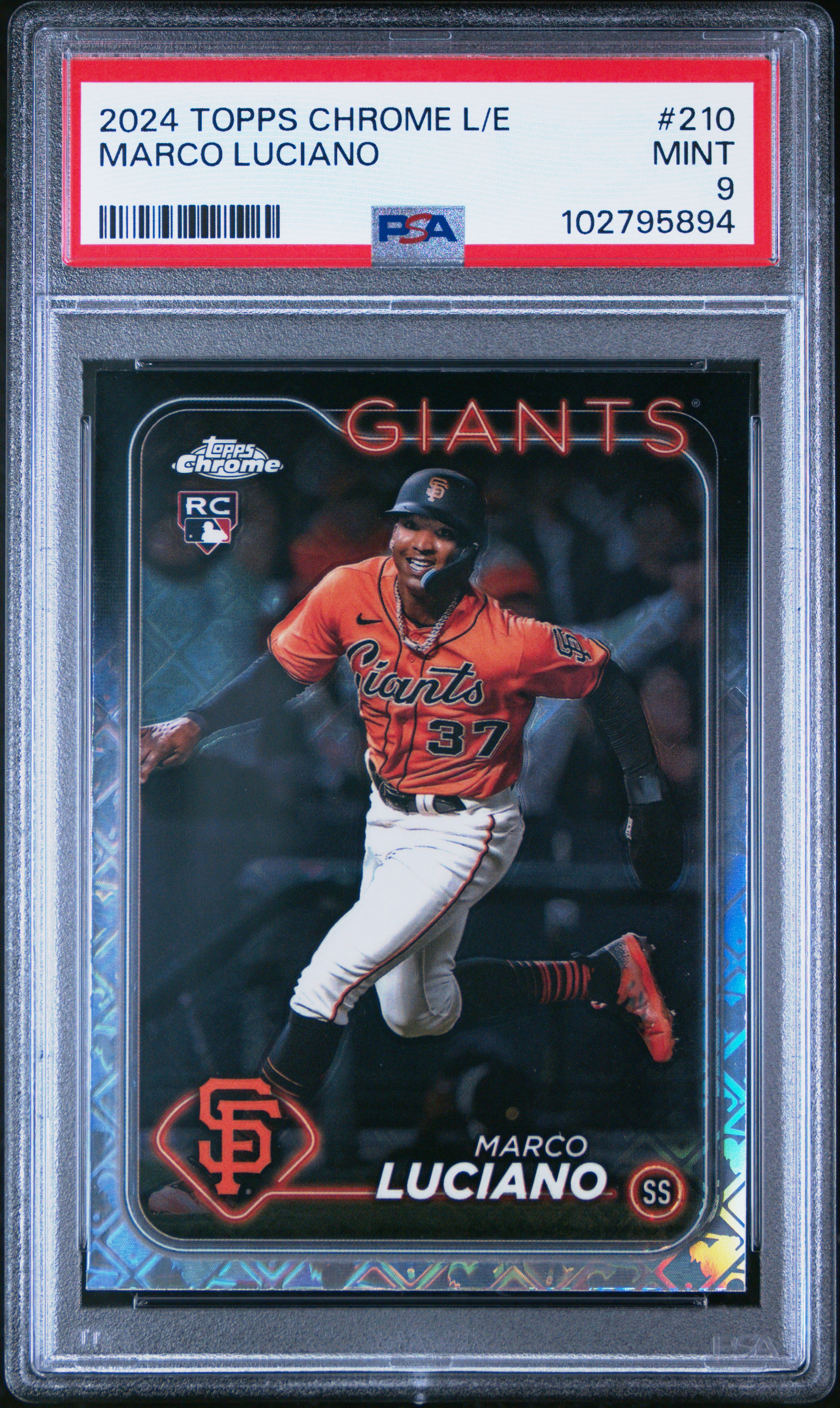 2024 Topps Chrome Logofractor Edition Marco Luciano #210 Mint 9 back