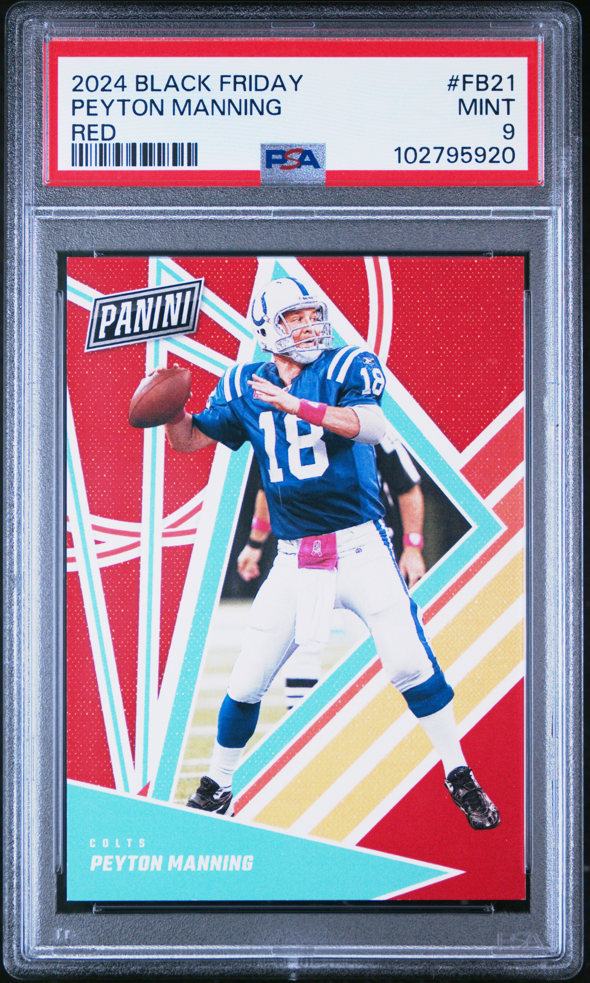 2024 Panini Black Friday Football Peyton Manning #Fb21 (Red) Mint 9 back