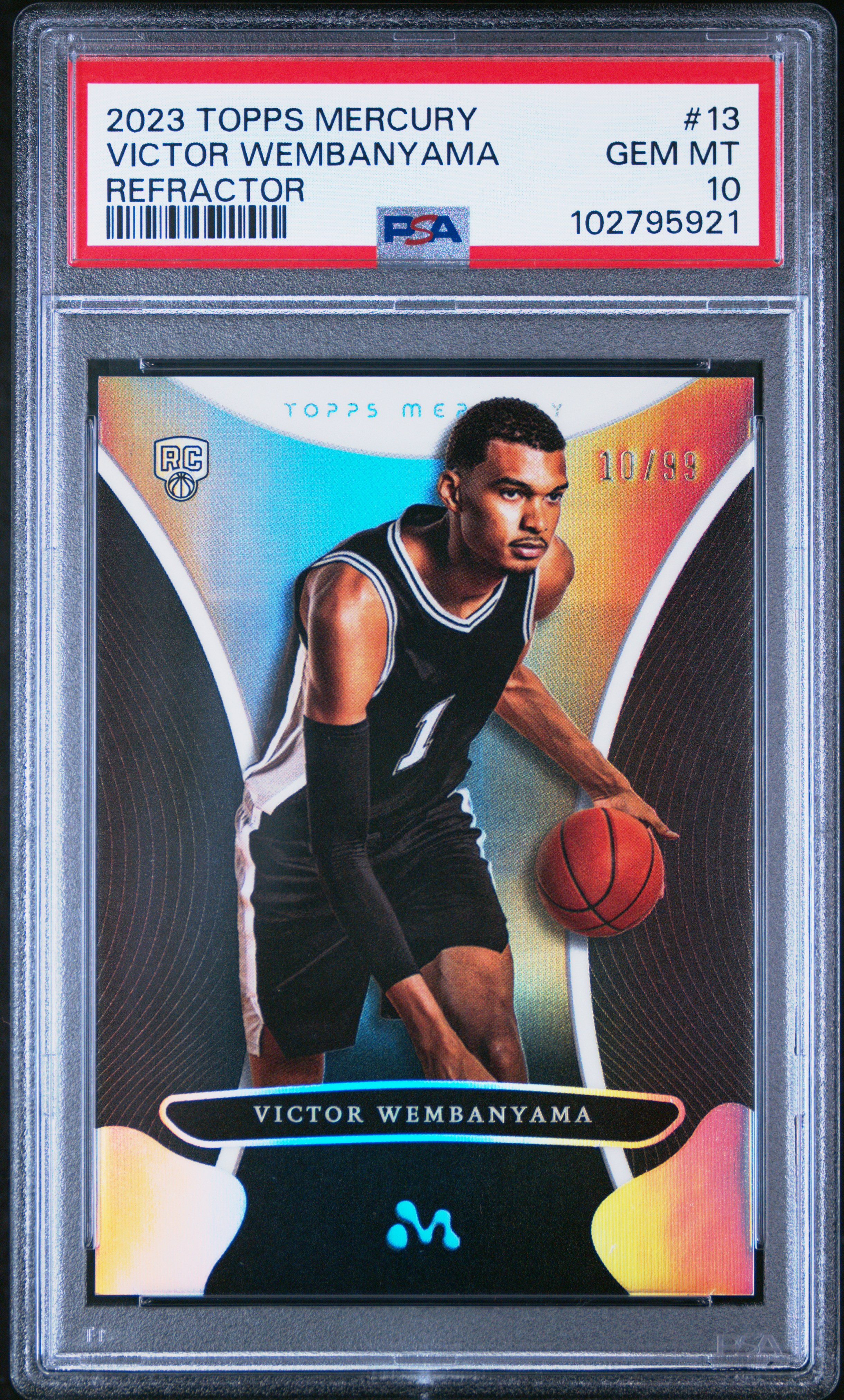 2023 Topps Mercury: Victor Wembanyama Victor Wembanyama #13 (Refractor) Gem Mt 10 back