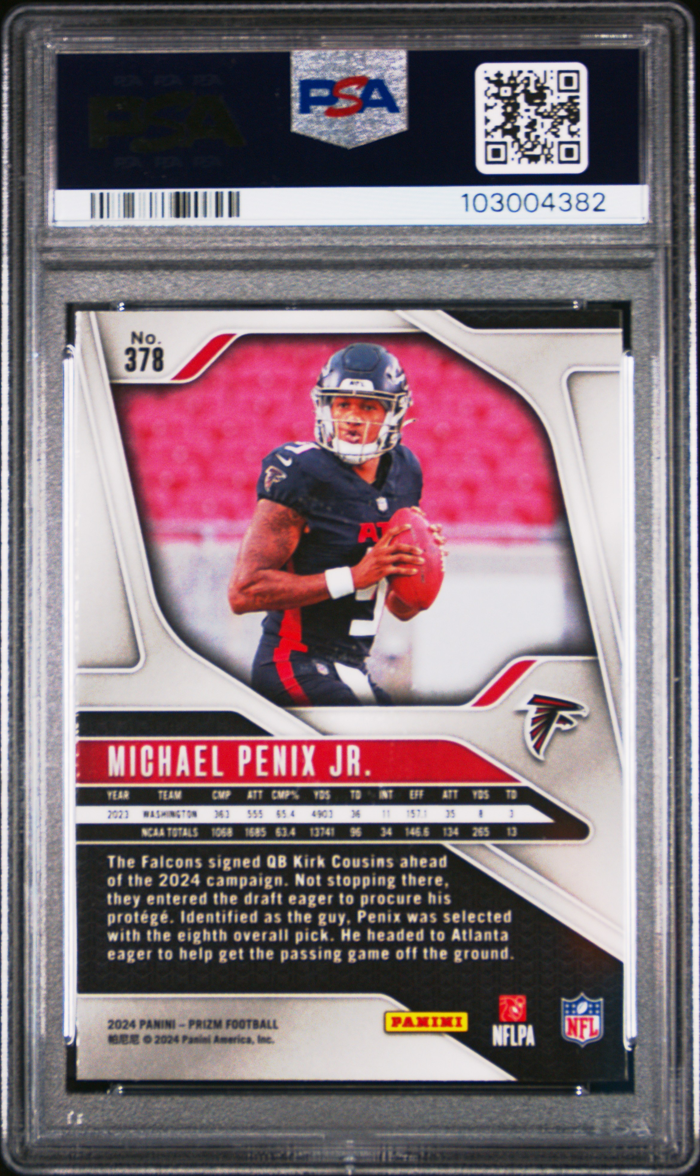 2024 Panini Prizm Michael Penix Jr. #378 Mint 9 back