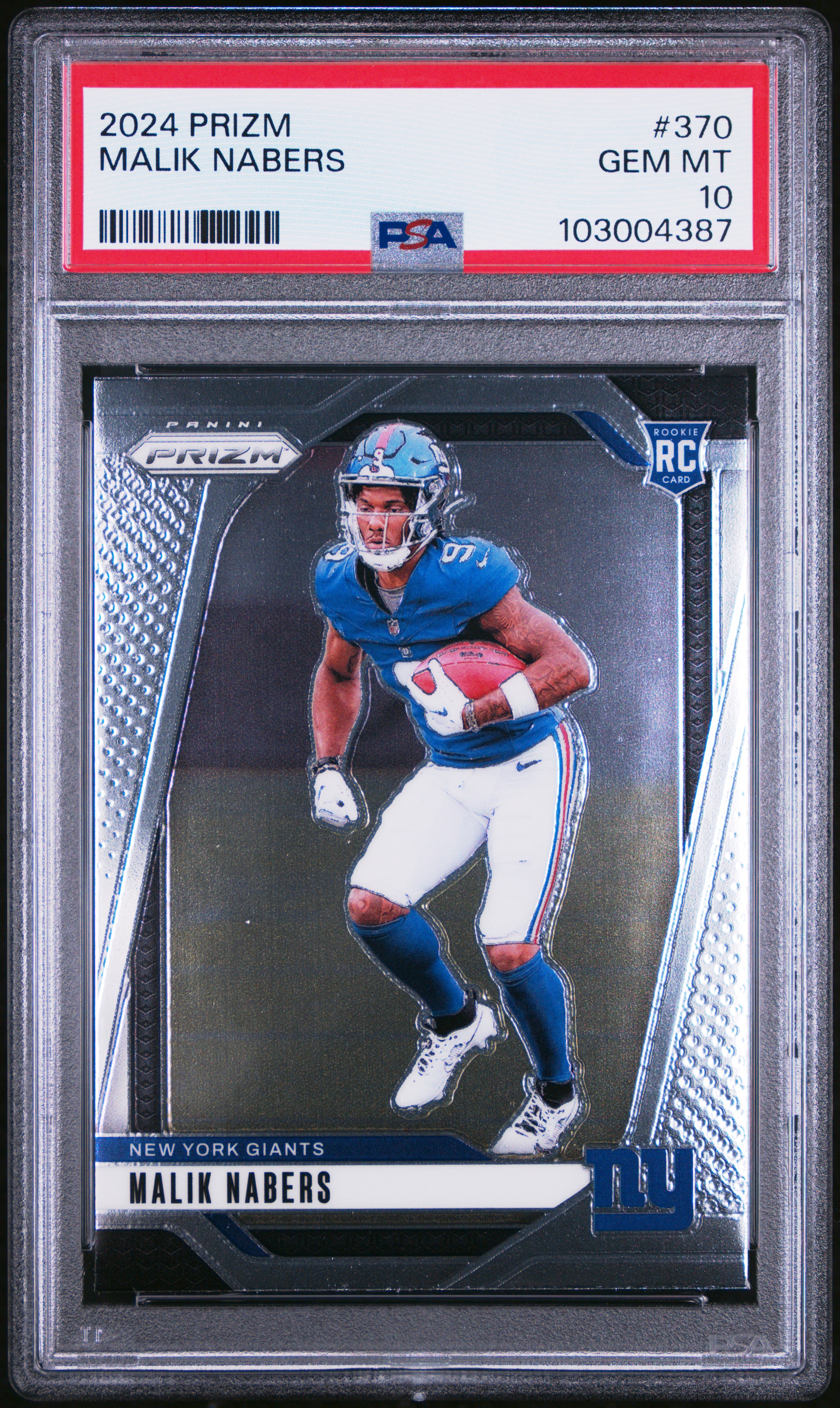 2024 Panini Prizm Malik Nabers #370 Gem Mt 10 front