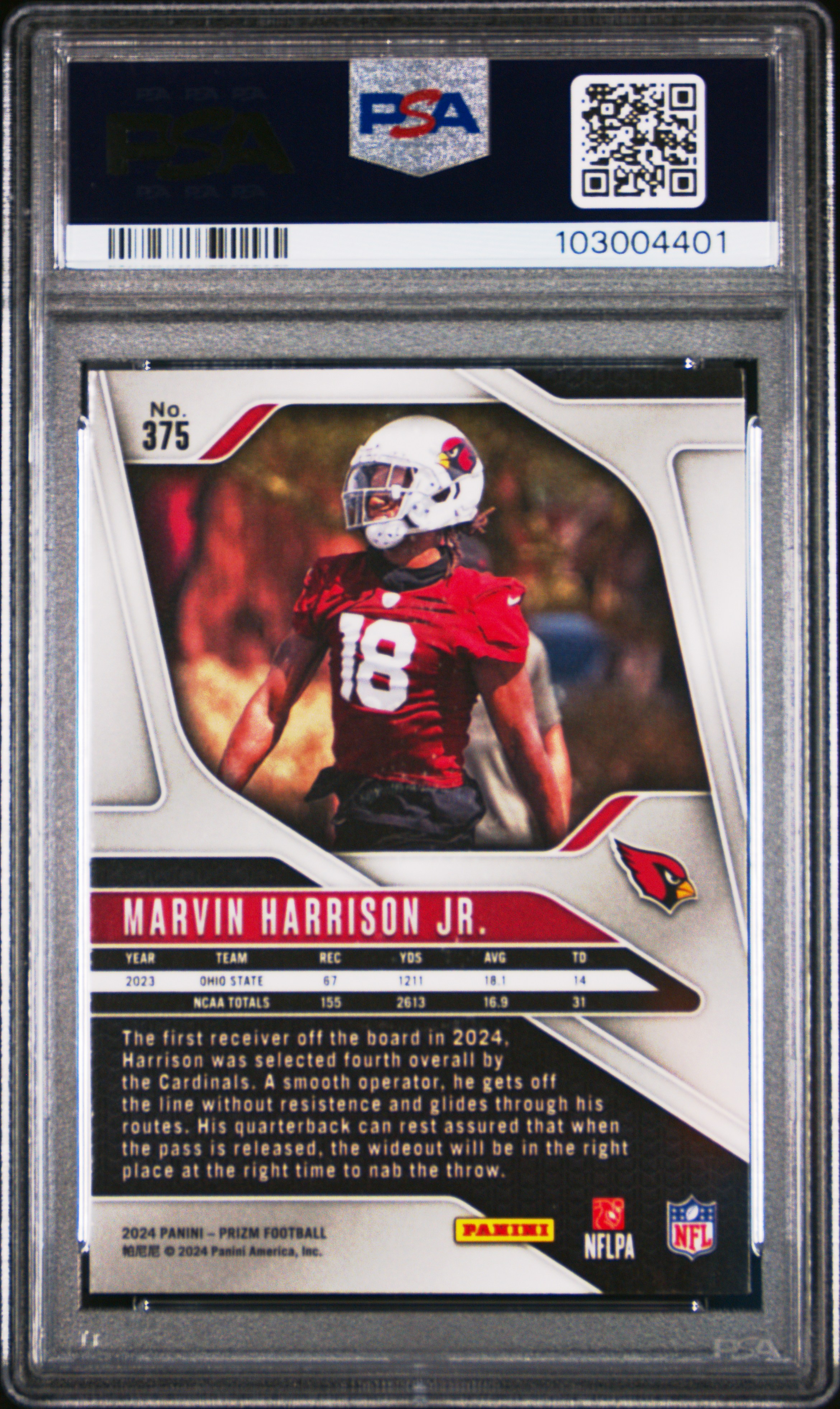 2024 Panini Prizm Marvin Harrison Jr. #375 Mint 9 back