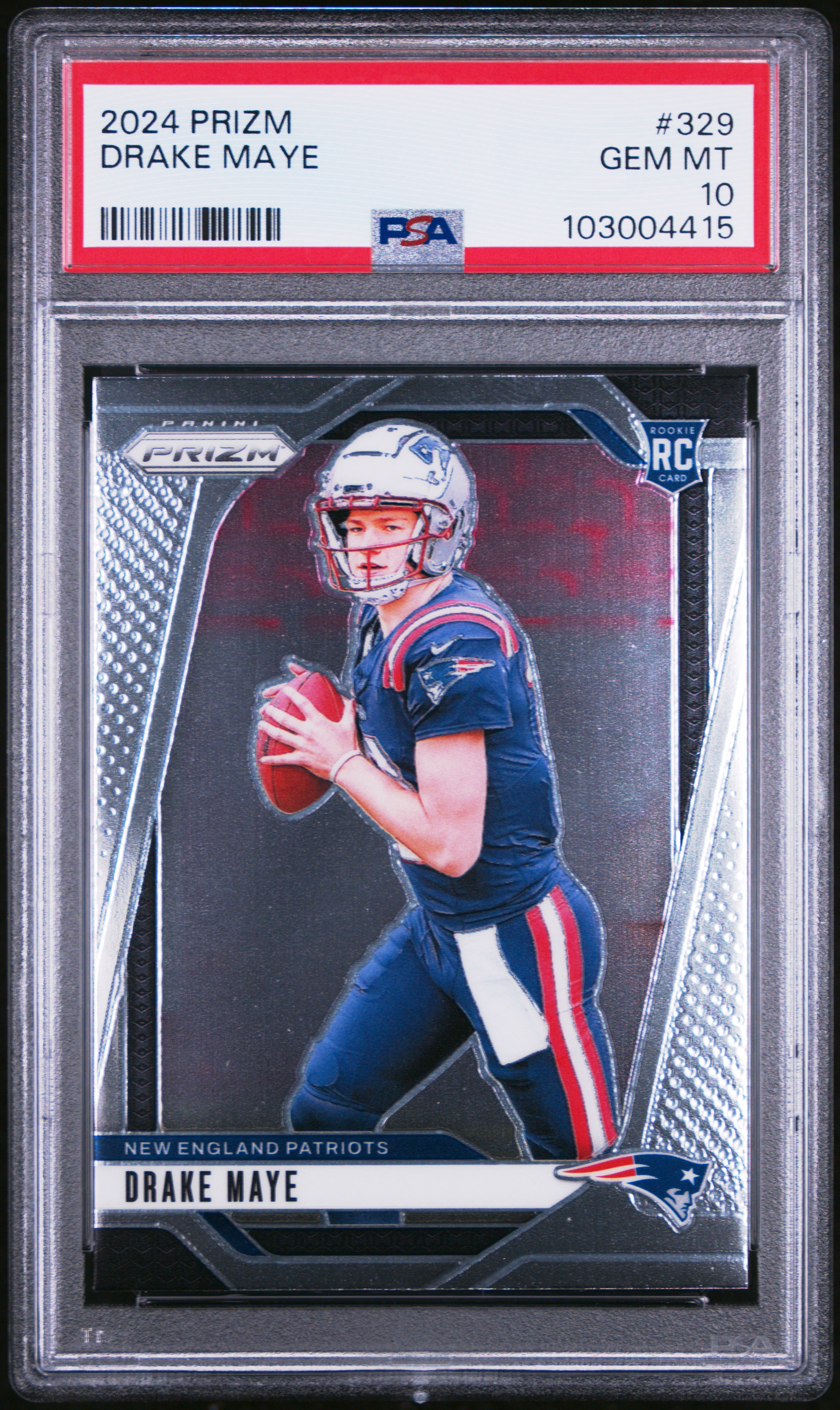 2024 Panini Prizm Drake Maye #329 Gem Mt 10 front