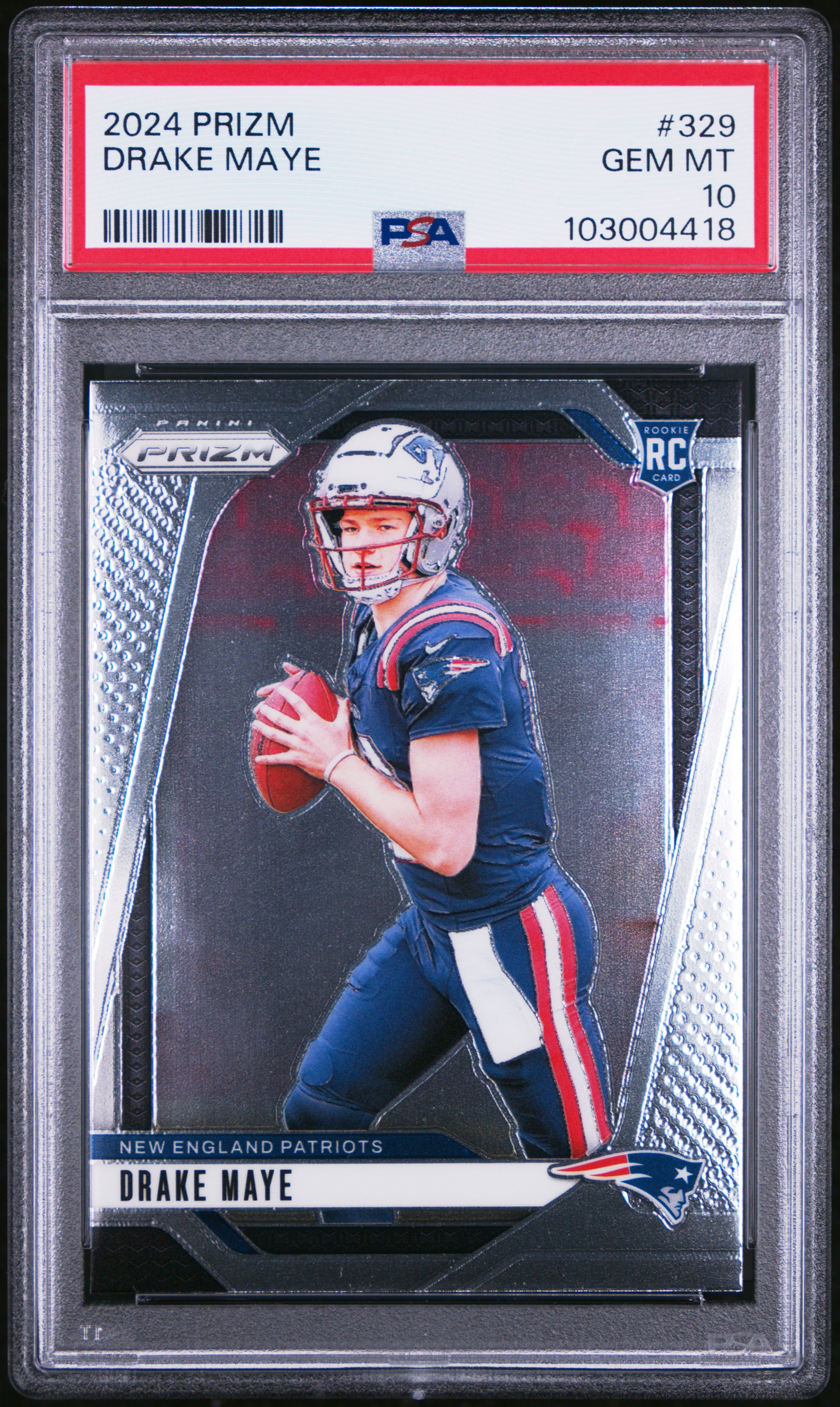 2024 Panini Prizm Drake Maye #329 Gem Mt 10 front