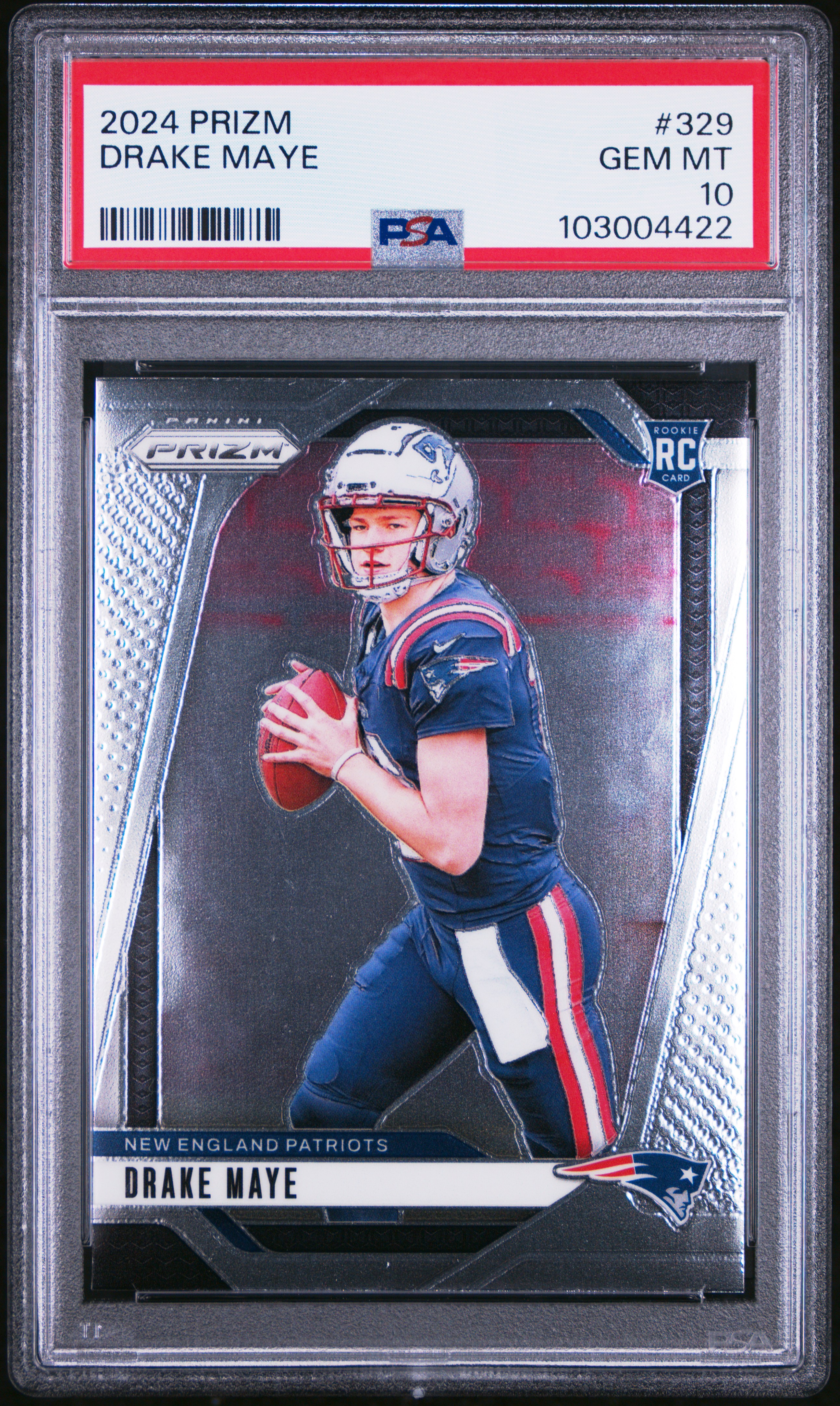 2024 Panini Prizm Drake Maye #329 Gem Mt 10 front