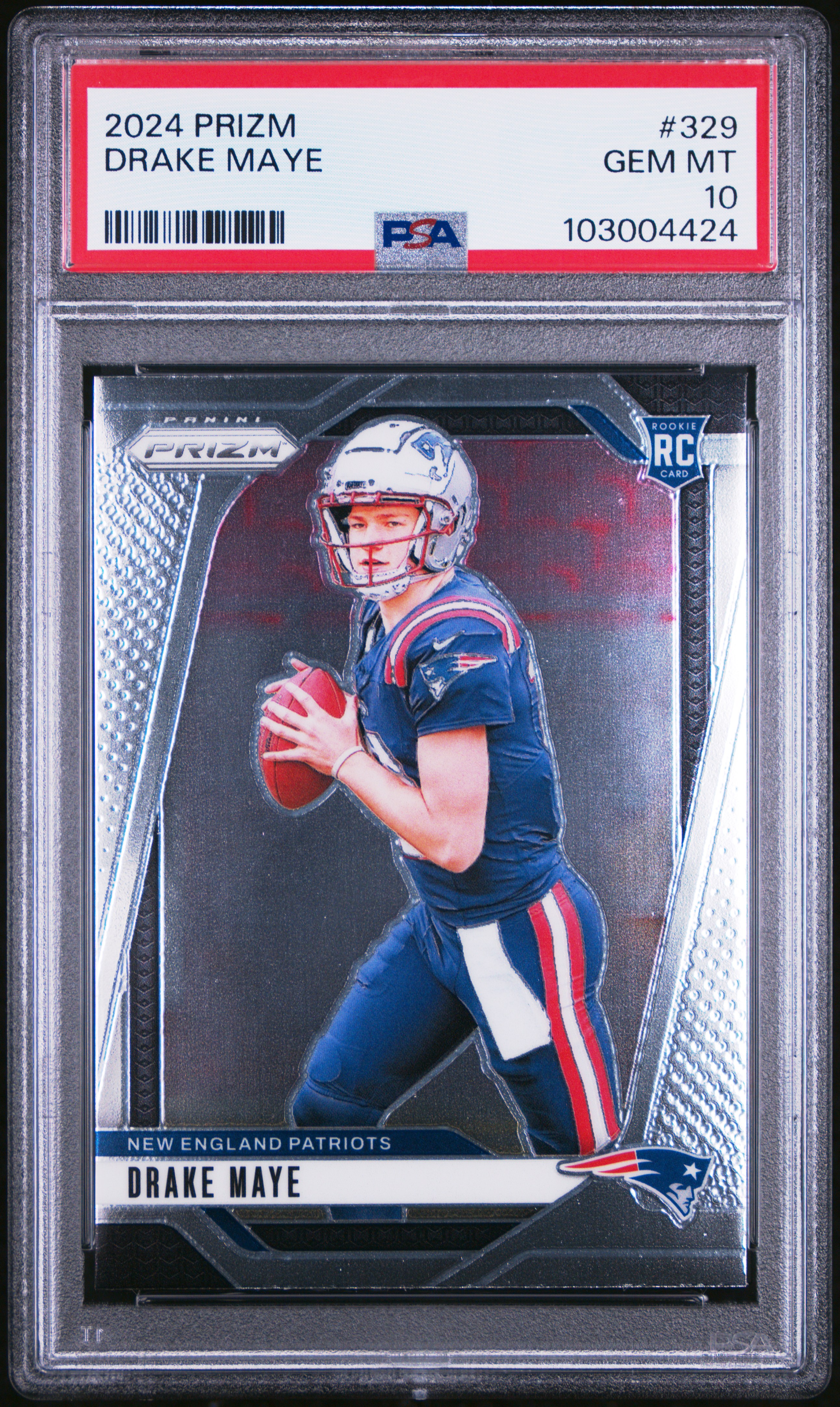 2024 Panini Prizm Drake Maye #329 Gem Mt 10 front