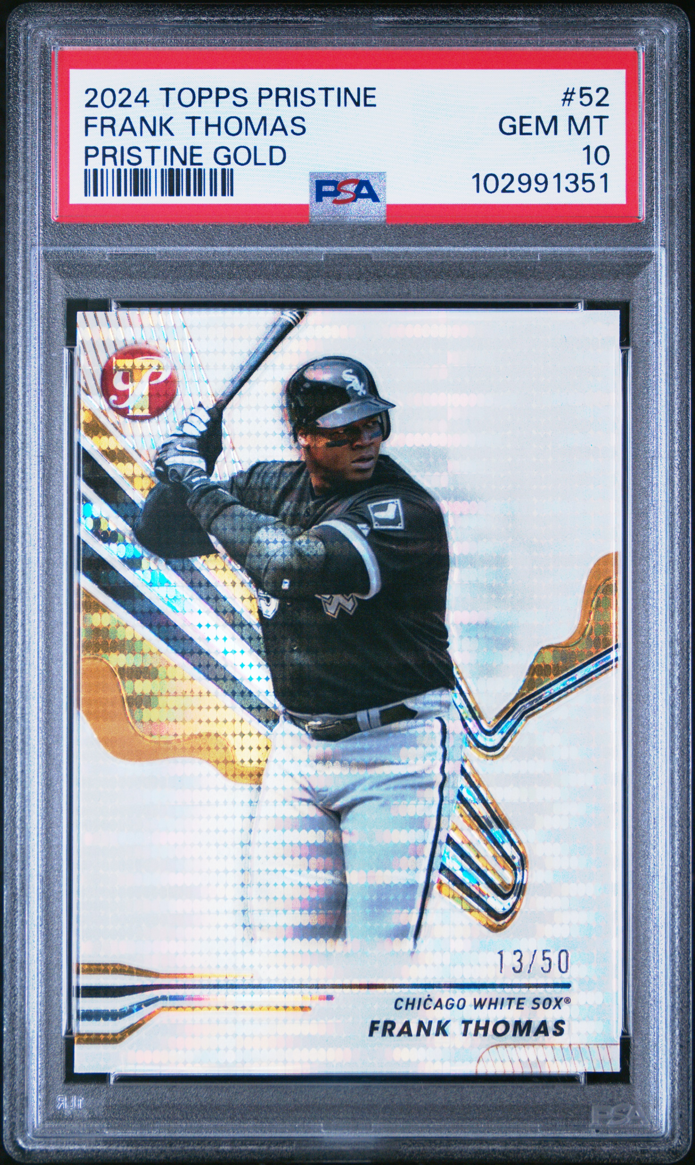 2024 Topps Pristine Frank Thomas #52 (Pristine Gold) Gem Mt 10 front