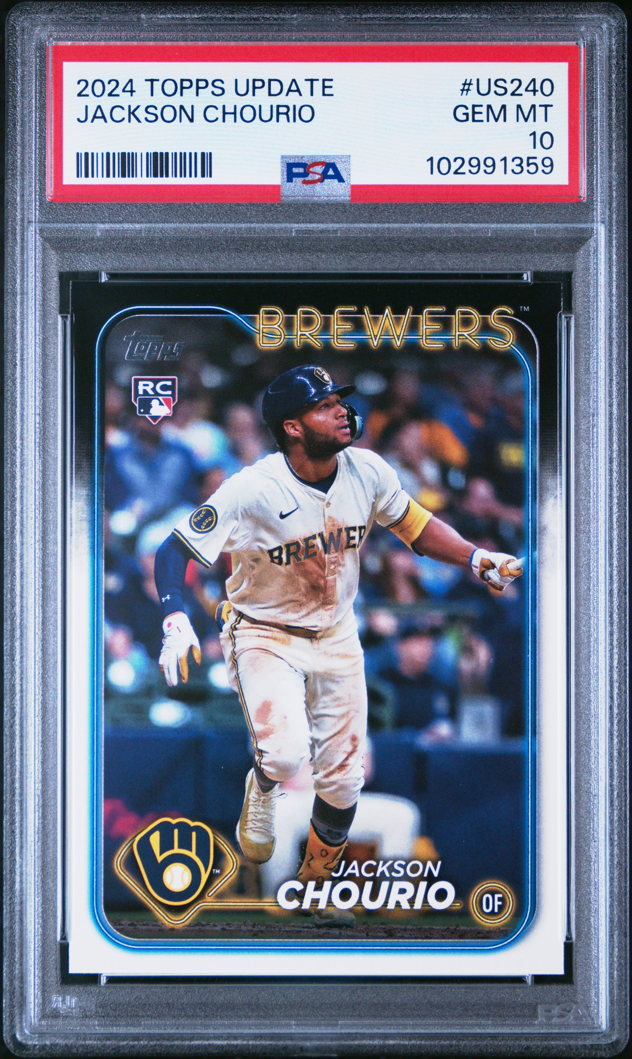 2024 Topps Update Jackson Chourio #Us240 Gem Mt 10 front