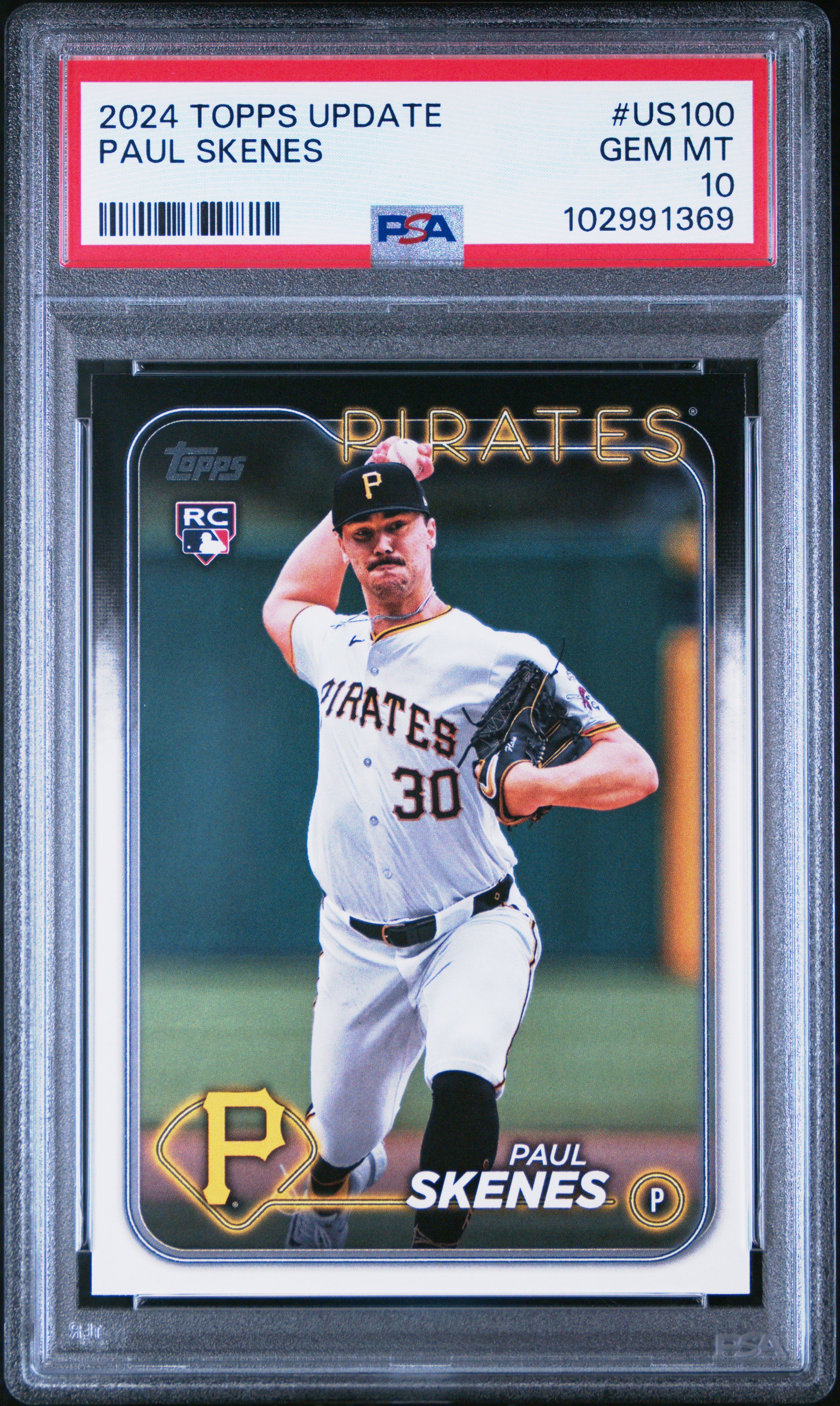 2024 Topps Update Paul Skenes #Us100 Gem Mt 10 front