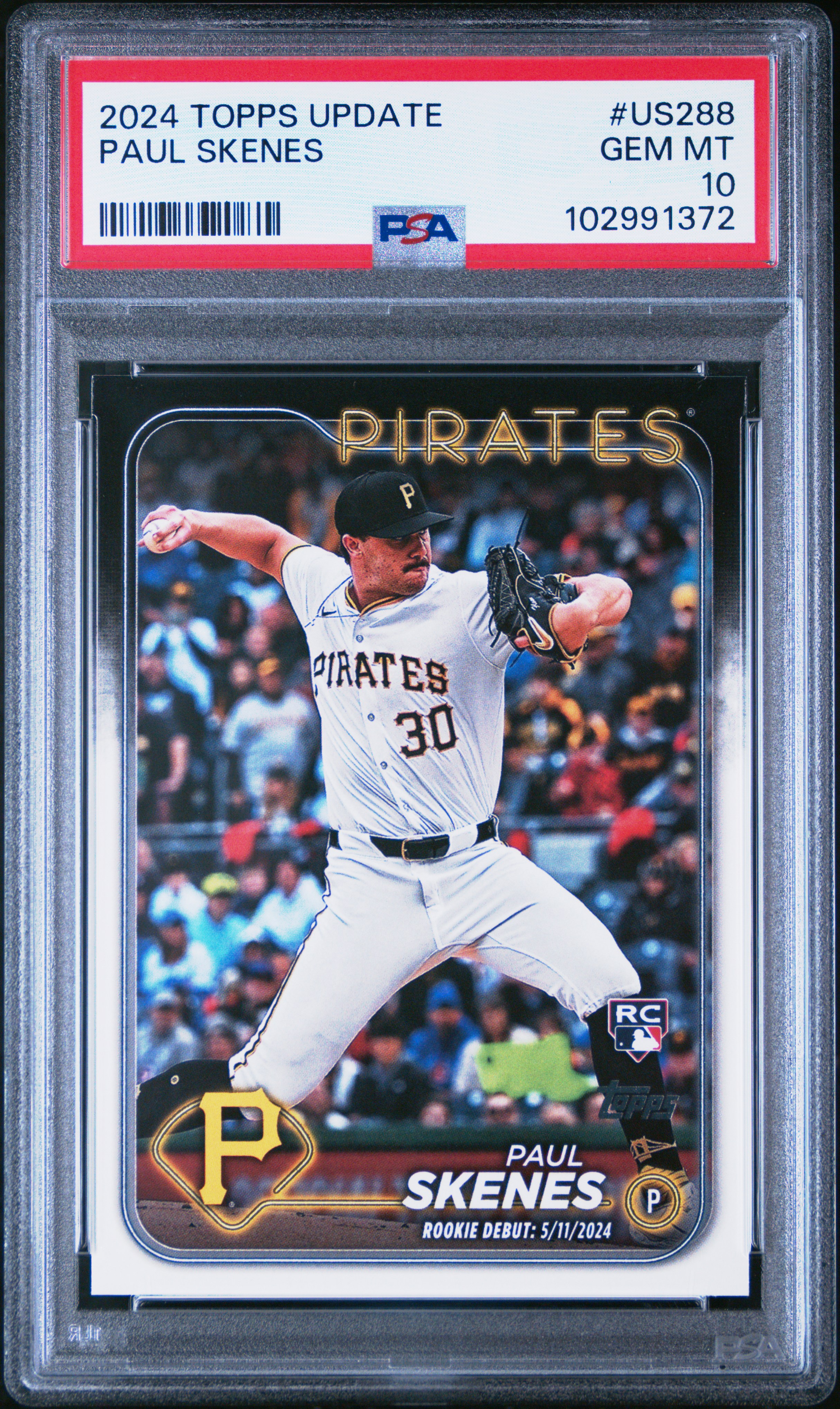 2024 Topps Update Paul Skenes #Us288 Gem Mt 10 front
