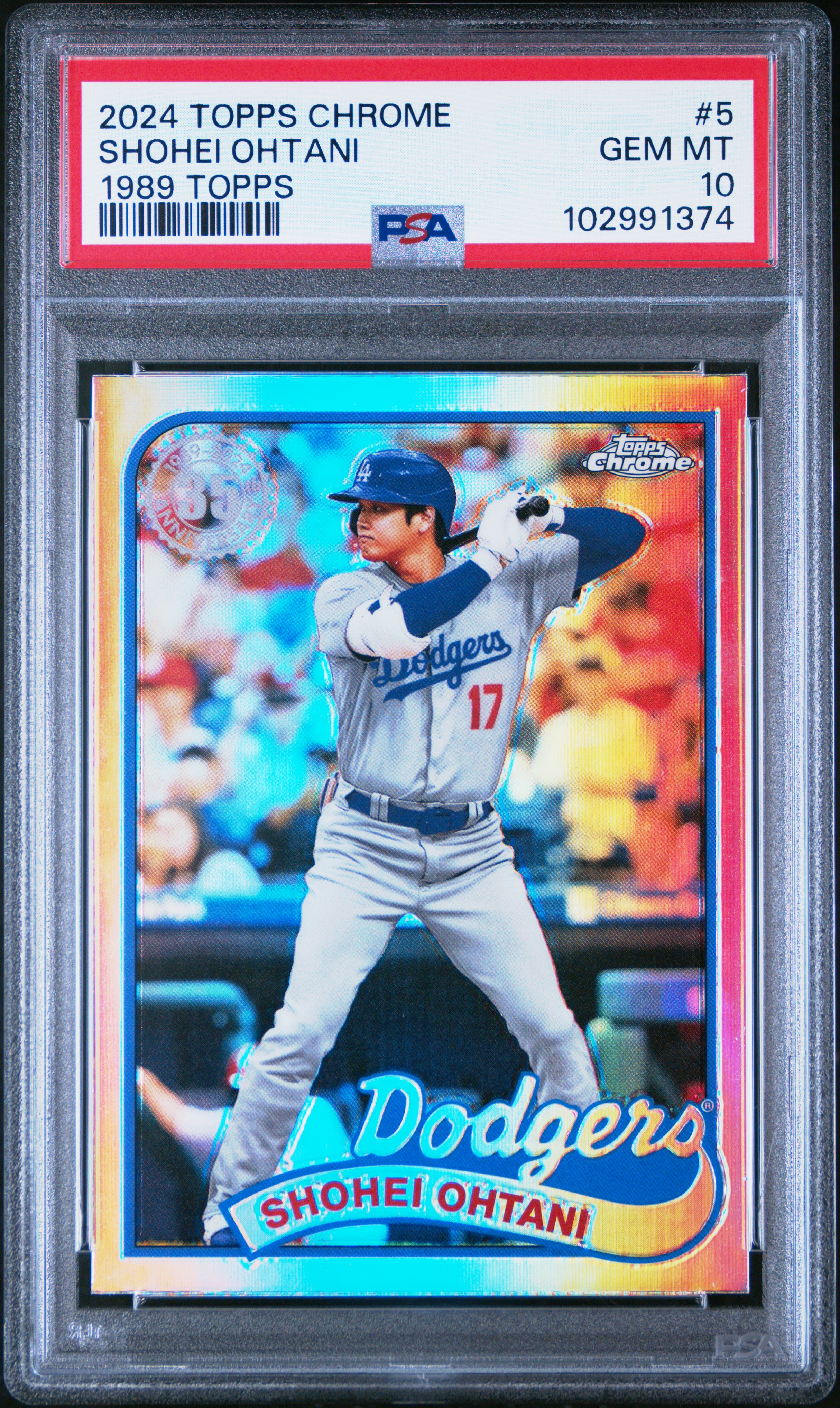 2024 Topps Chrome 1989 Topps Baseball Shohei Ohtani #5 Gem Mt 10 front