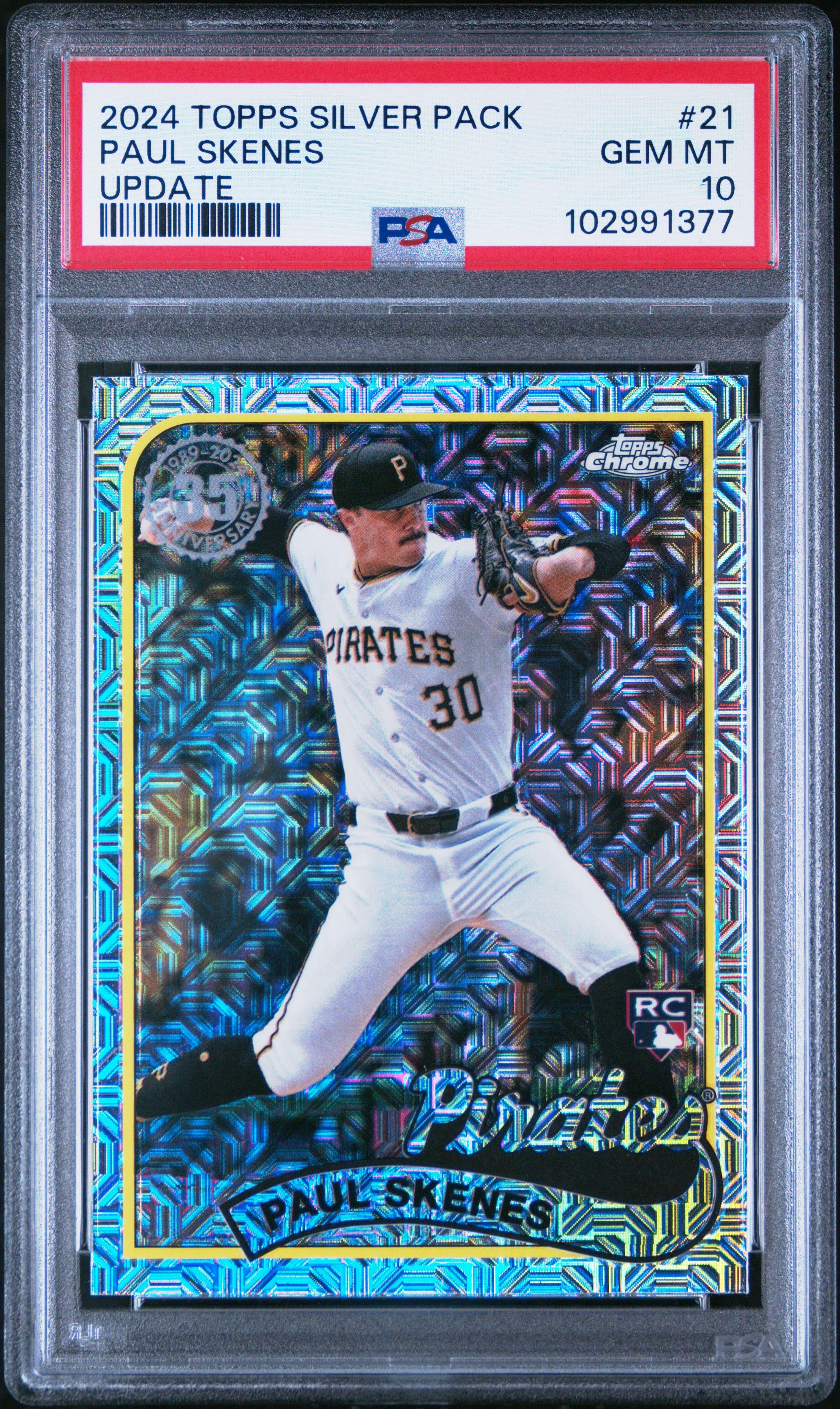 2024 Topps Silver Pack 1989 Chrome Promo Paul Skenes #21 (Update) Gem Mt 10 front