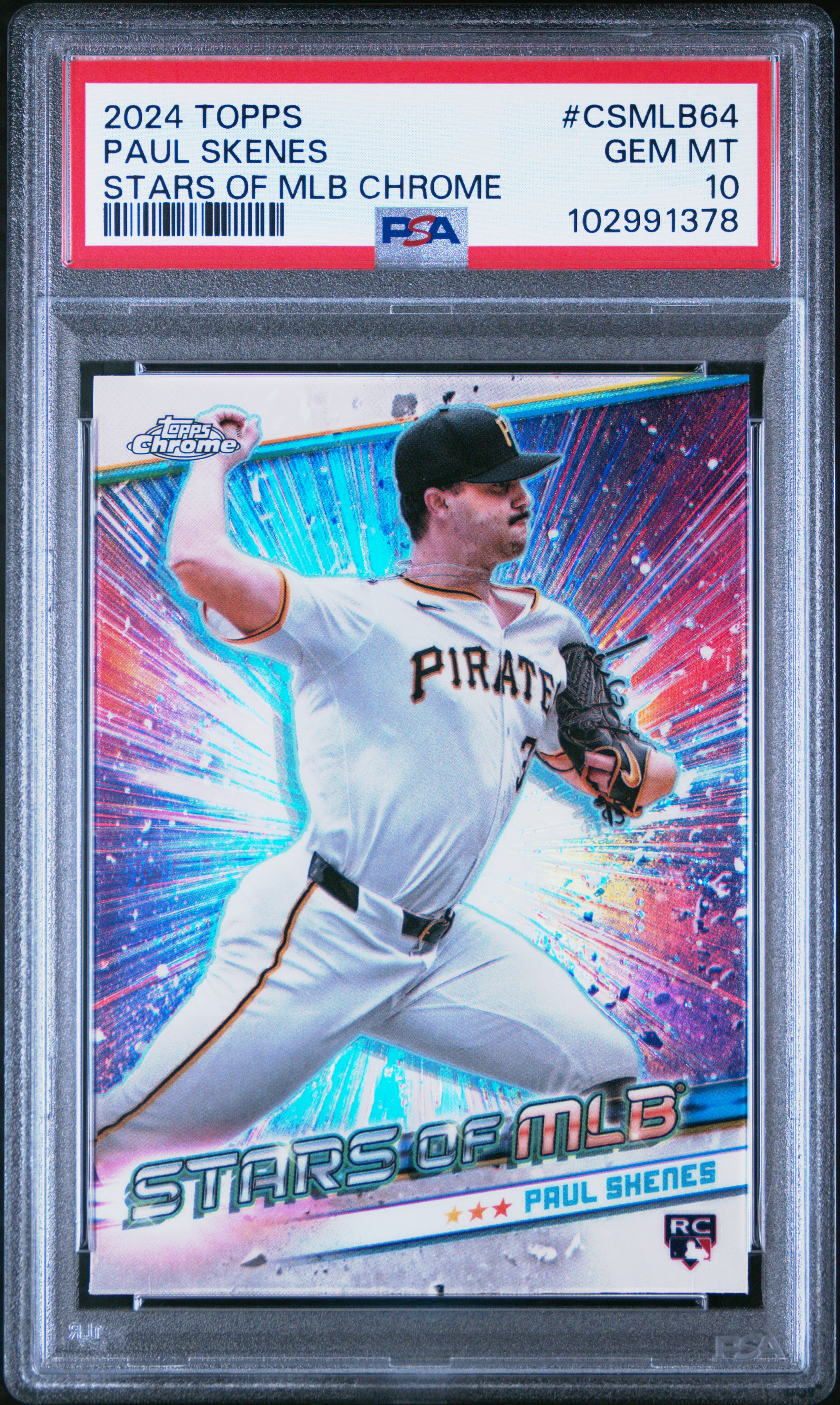 2024 Topps Stars Of Mlb Chrome Paul Skenes #Csmlb64 (Update) Gem Mt 10 front