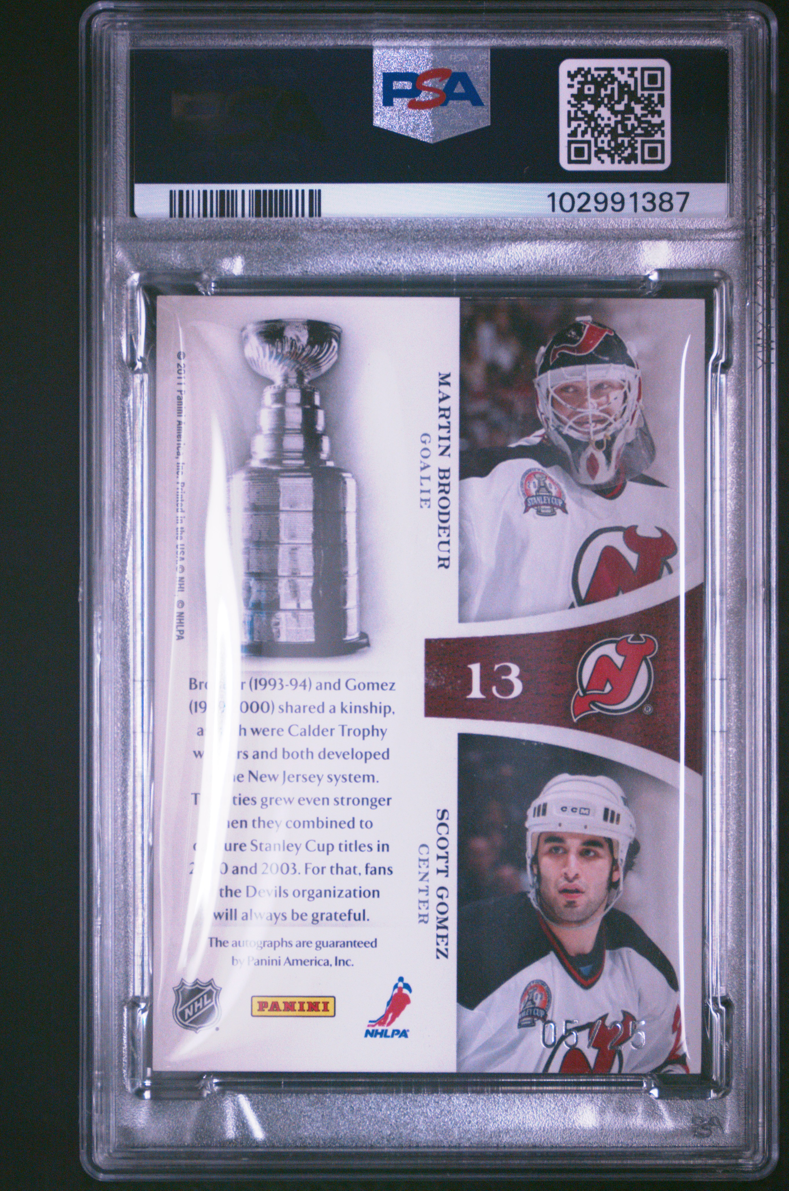 2010 Panini Dominion Bonded In Silver Dual Signatures S.gomez/M.brodeur #13 (Bonded/Silver Dual Sig.) Mint 9 back