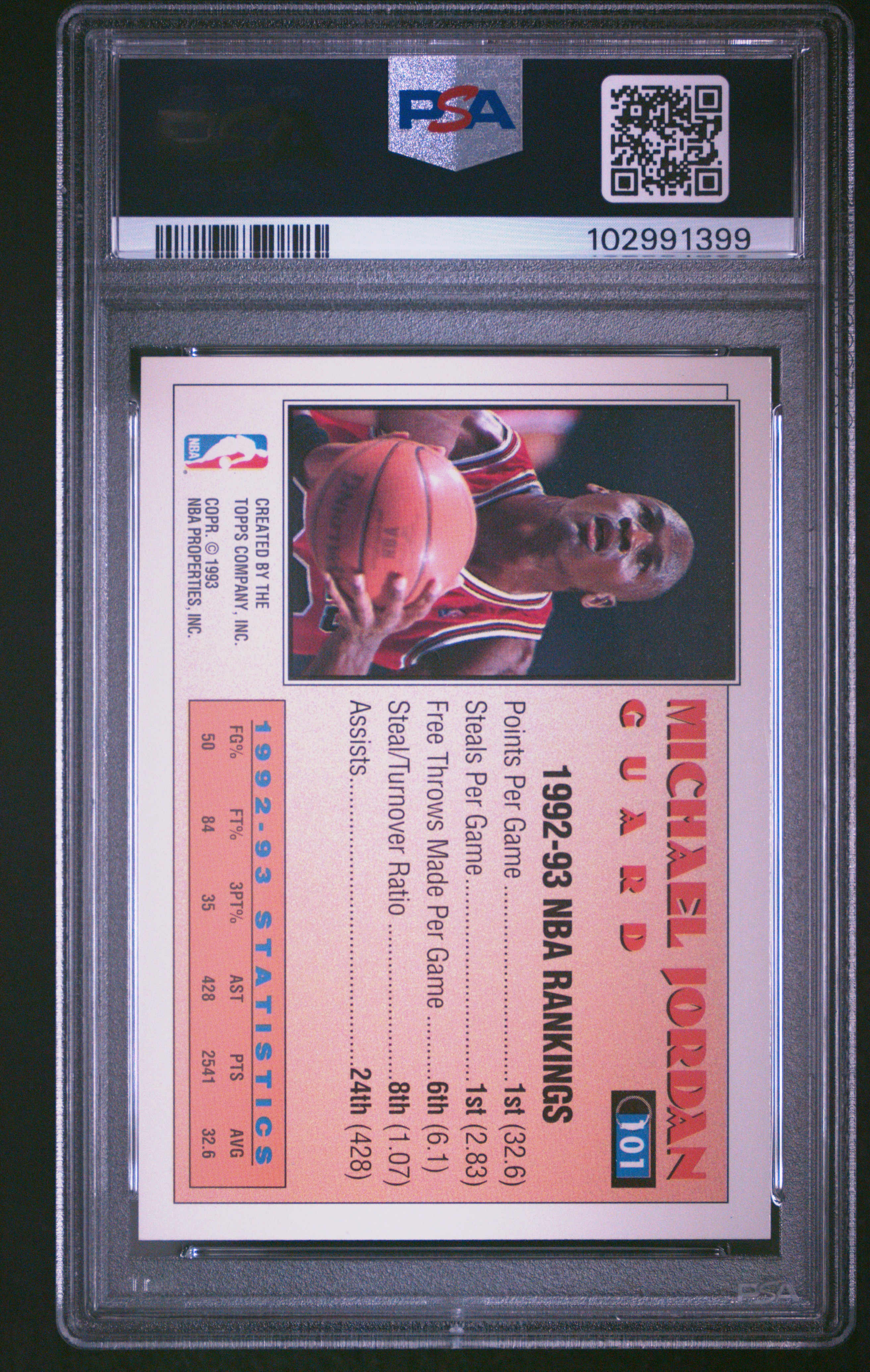 1993 Topps Gold Michael Jordan #101 Mint 9 back