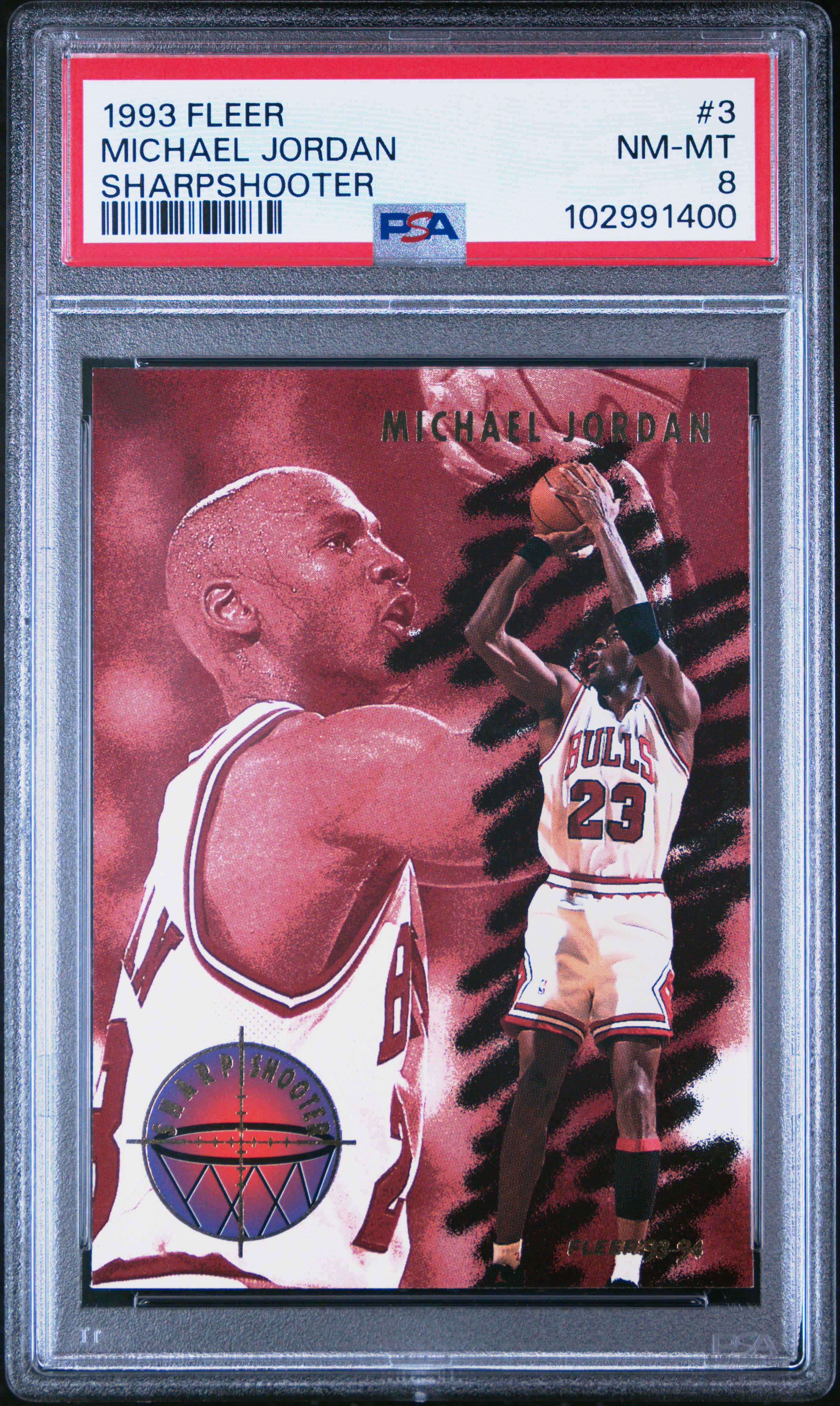 1993 Fleer Sharpshooter Michael Jordan #3 (Sharpshooter) Nm-Mt 8 front