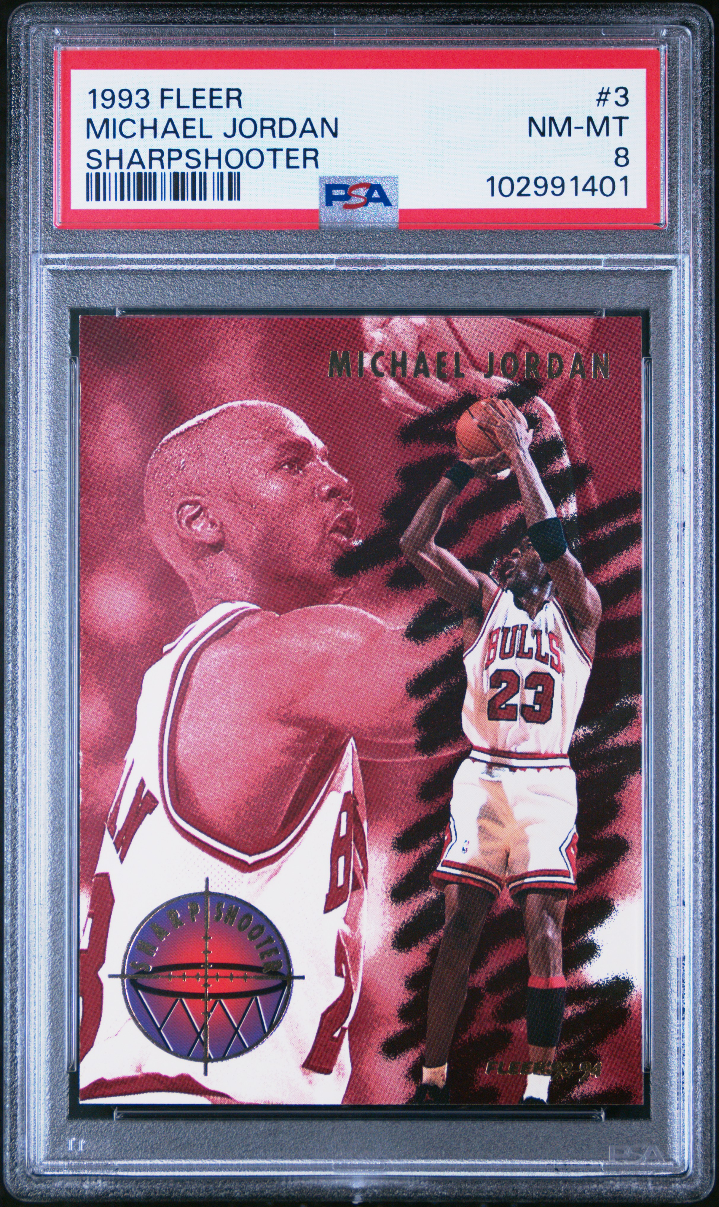 1993 Fleer Sharpshooter Michael Jordan #3 (Sharpshooter) Nm-Mt 8 front